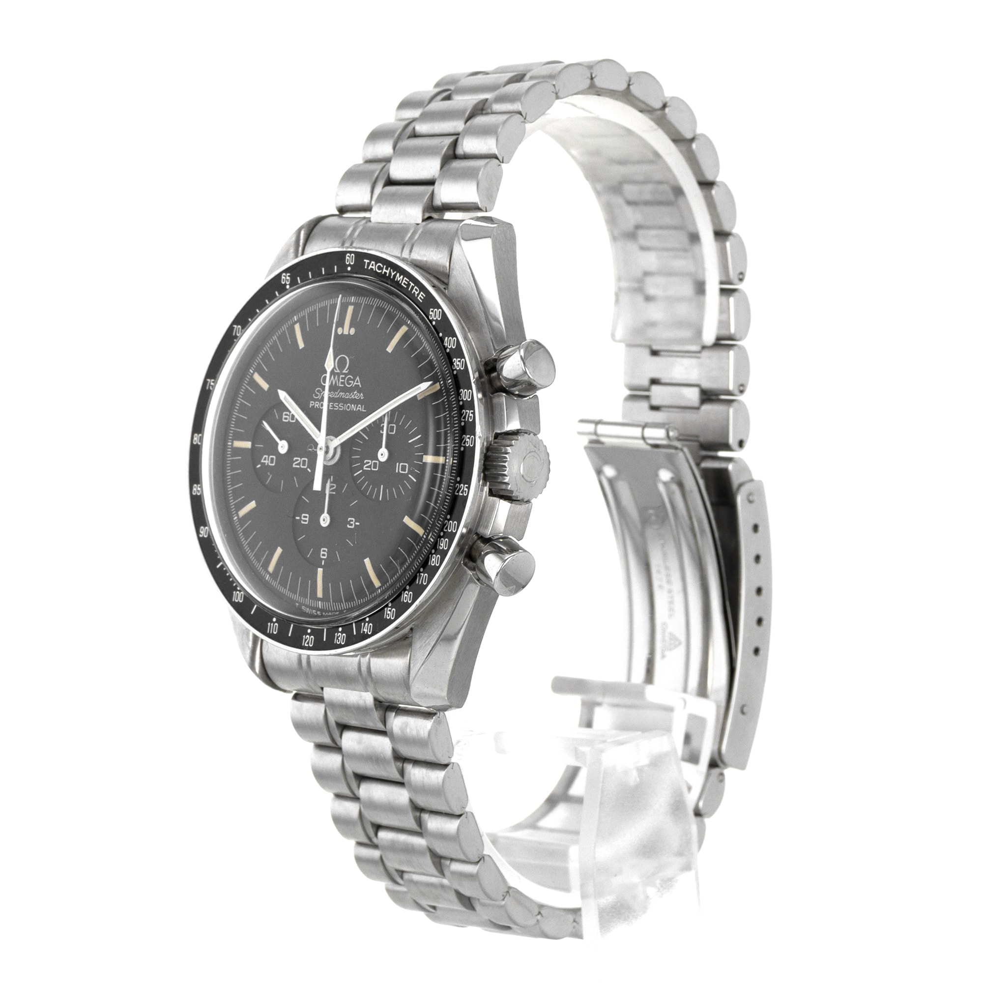 Omega Speedmaster 3590.50 Chronograph Black Vintage Patina Steel Mens Watch