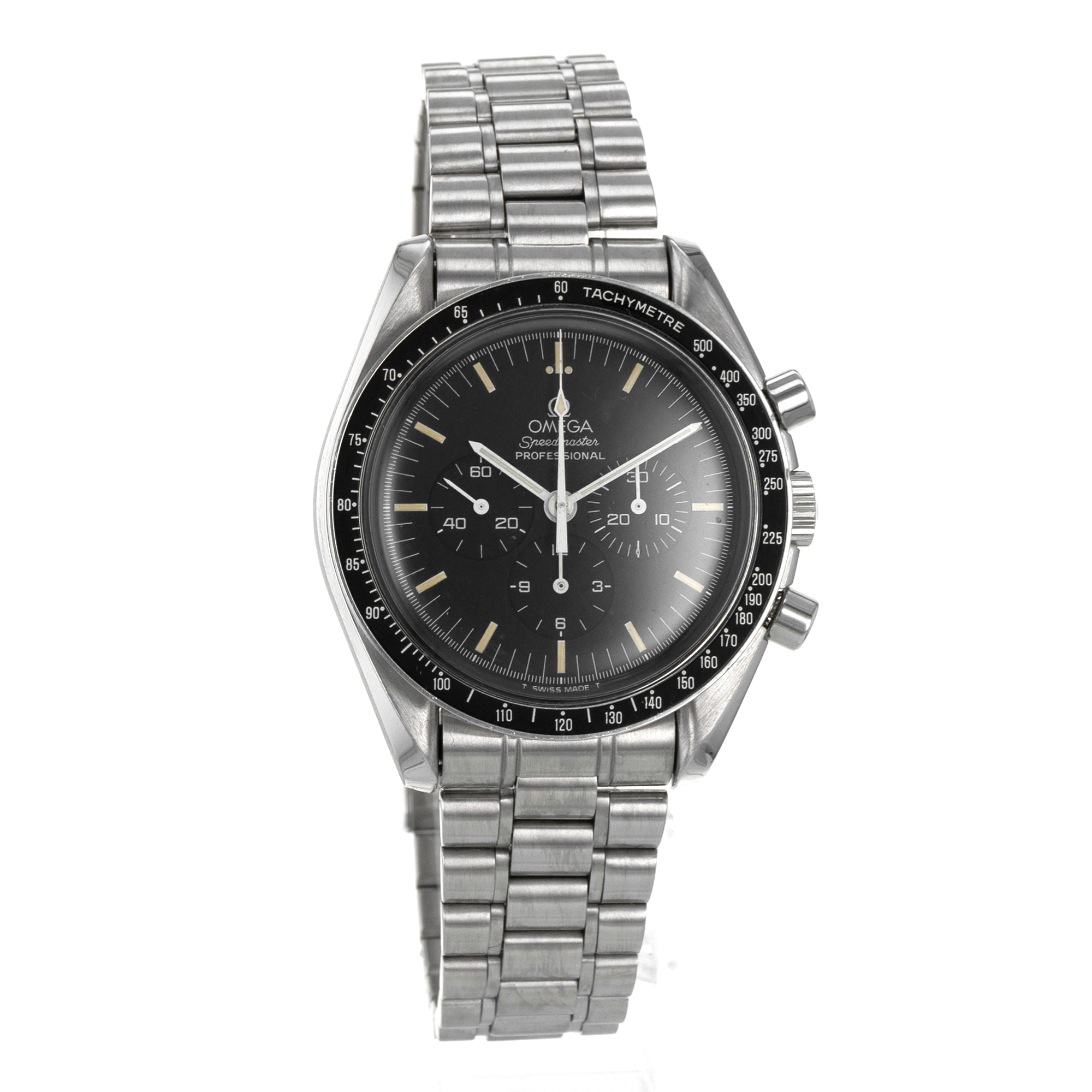 Omega Speedmaster 3590.50 Chronograph Black Vintage Patina Steel Mens Watch