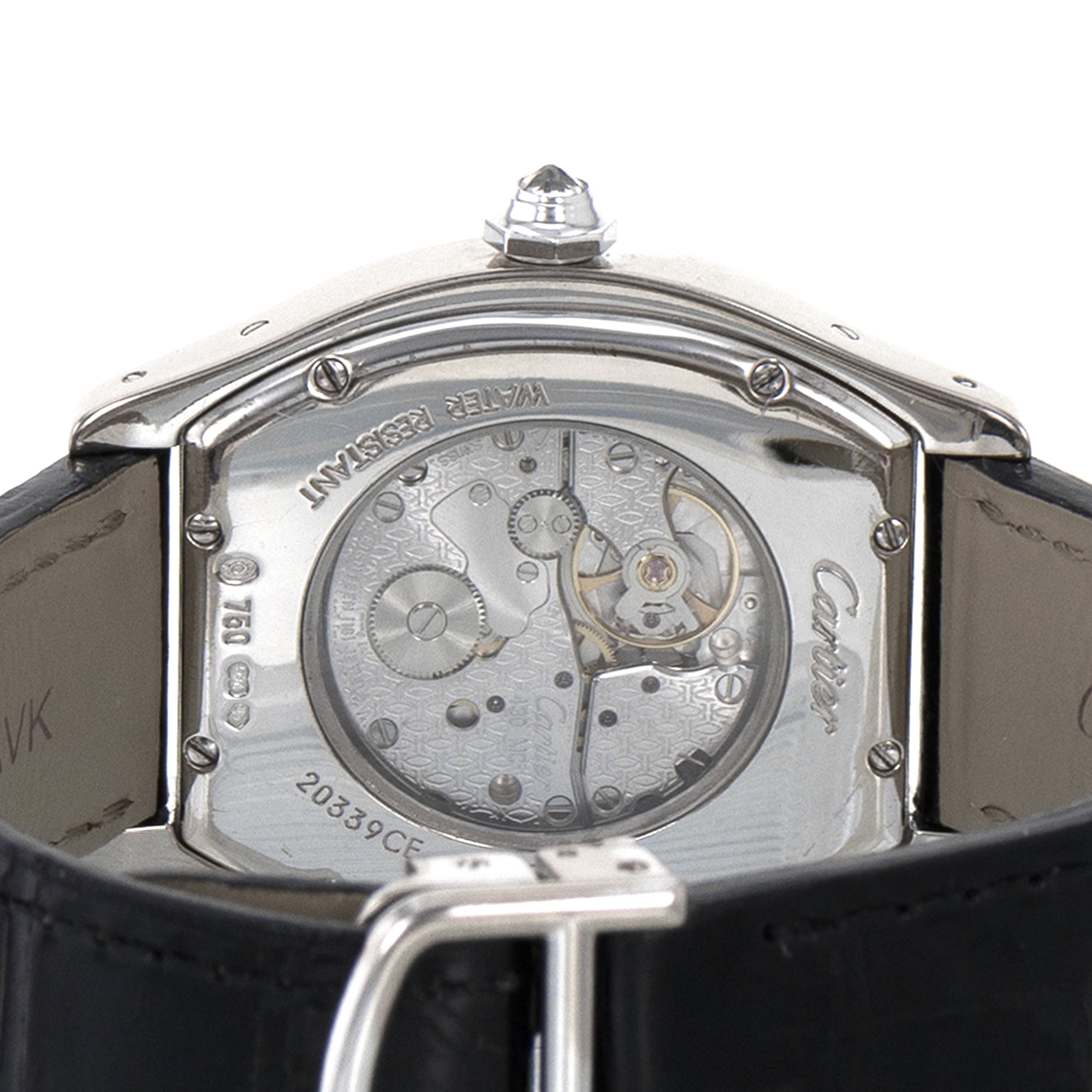 Cartier Tortue WA503851 Large 43mm Roman Factory Diamond White Gold Mens Watch