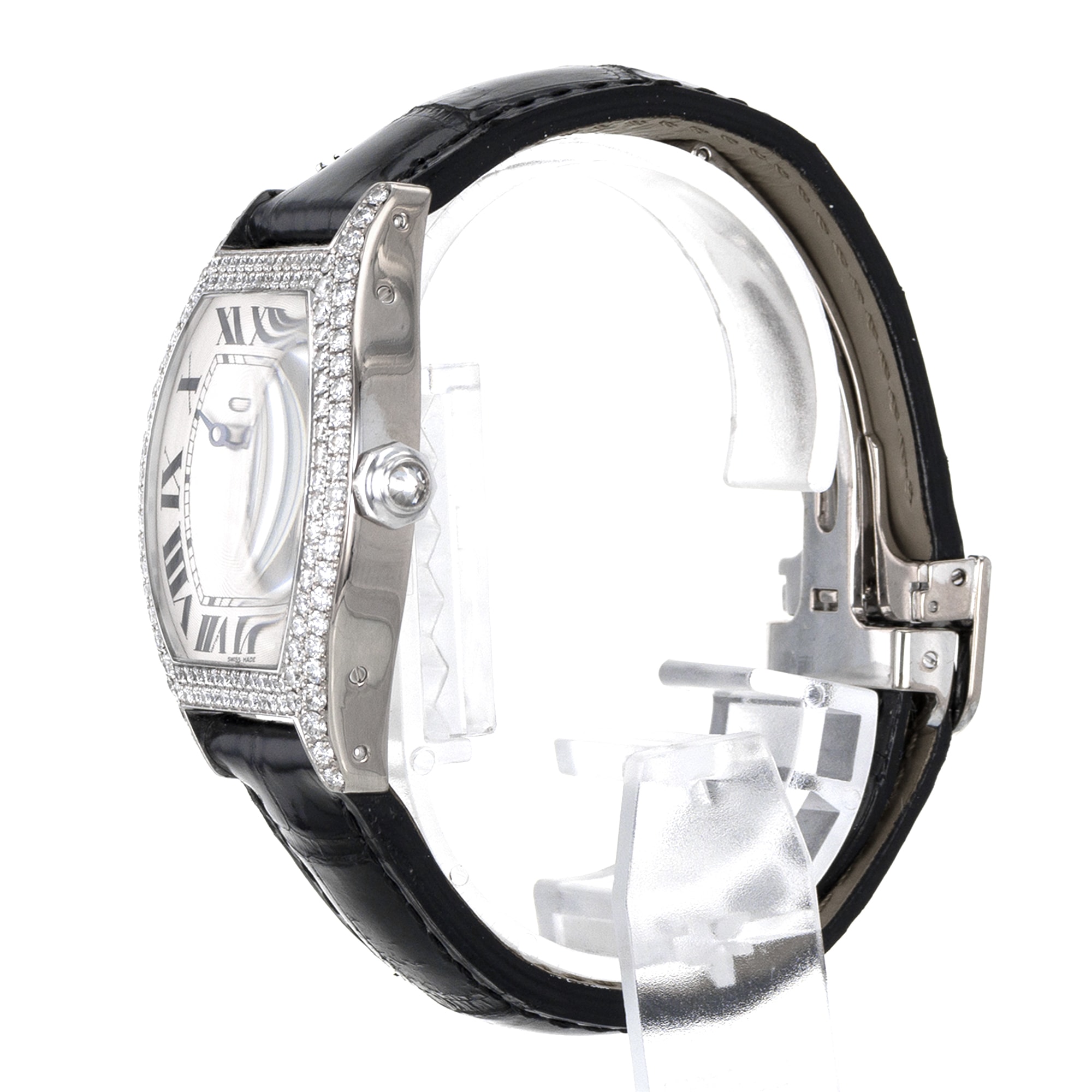Cartier Tortue WA503851 Large 43mm Roman Factory Diamond White Gold Mens Watch