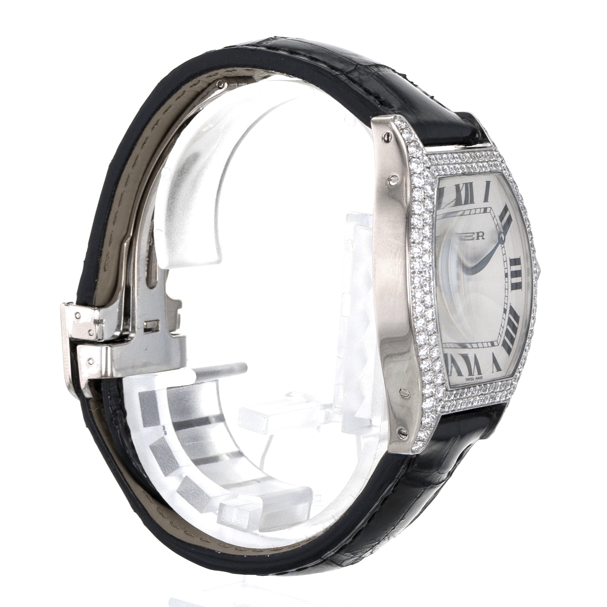 Cartier Tortue WA503851 Large 43mm Roman Factory Diamond White Gold Mens Watch
