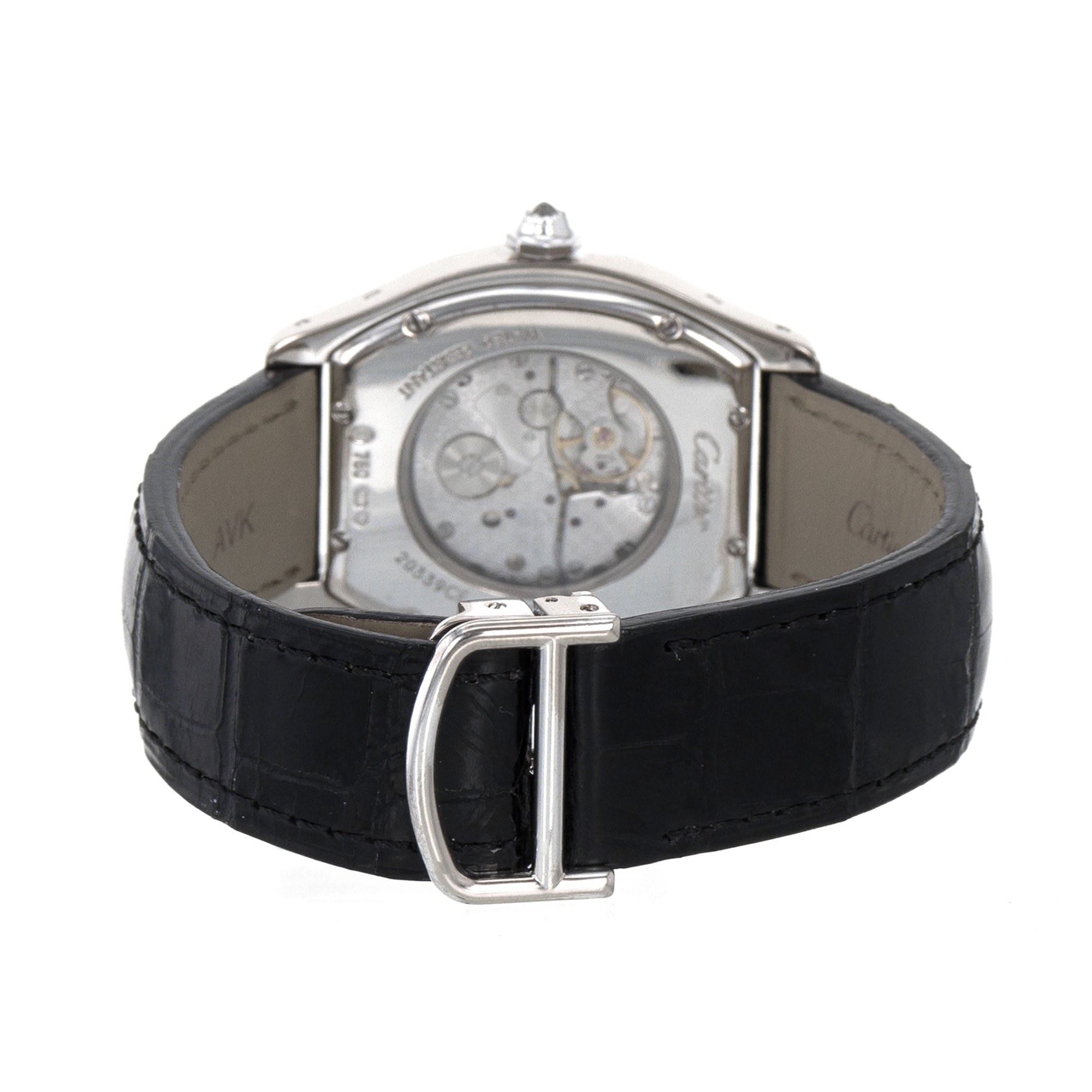 Cartier Tortue WA503851 Large 43mm Roman Factory Diamond White Gold Mens Watch