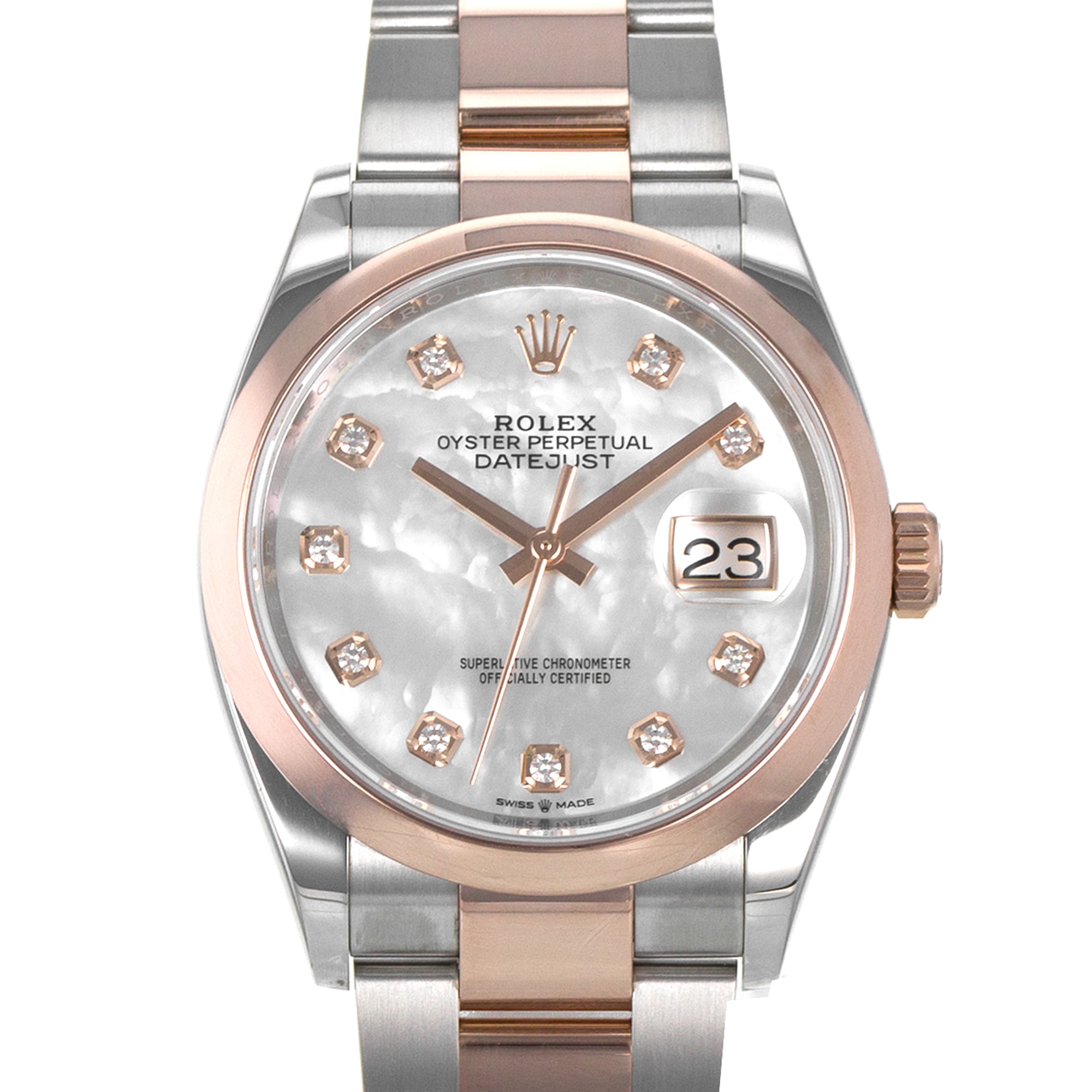 Rolex Datejust 36 126201 Diamond Mother of Pearl Steel 18k Rose Mens Watch 2018