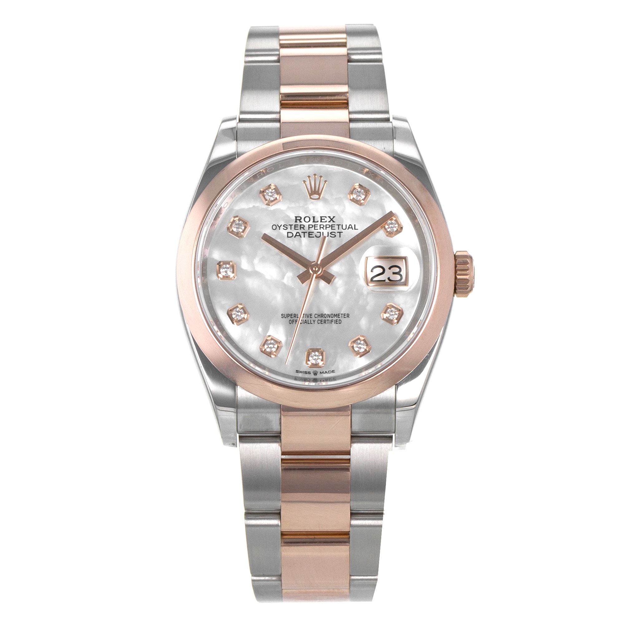 Rolex Datejust 36 126201 Diamond Mother of Pearl Steel 18k Rose Mens Watch 2018