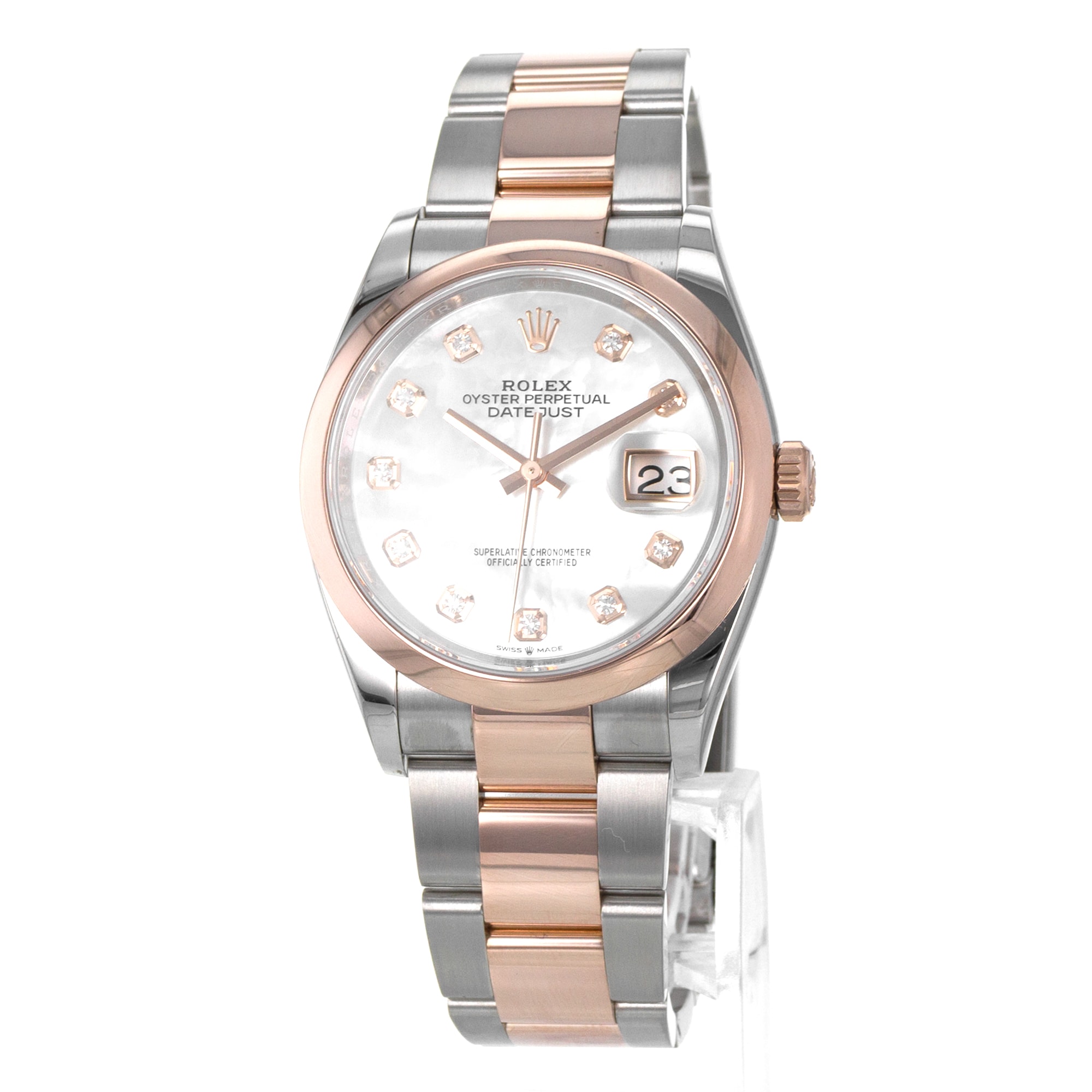 Rolex Datejust 36 126201 Diamond Mother of Pearl Steel 18k Rose Mens Watch 2018