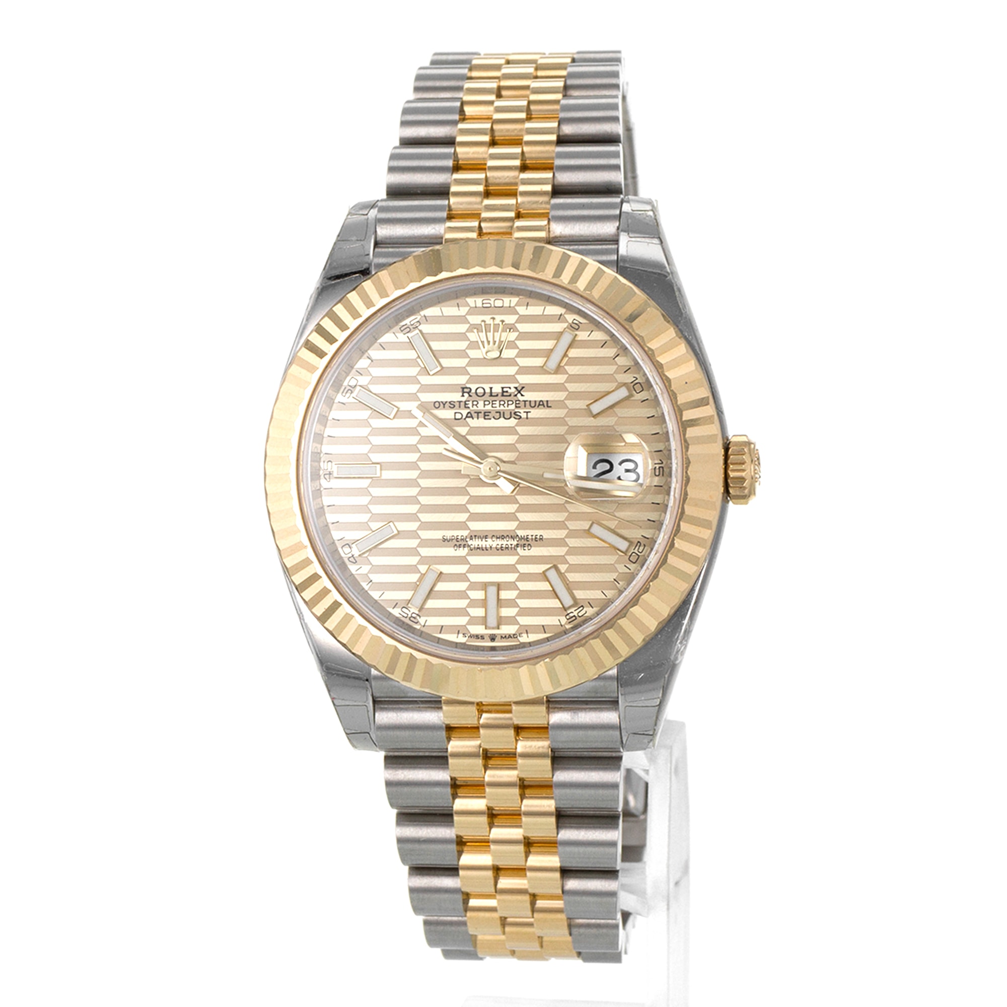 Rolex Datejust 41 126333 Flutied Motif Dial Yellow Gold Jubilee Mens Watch