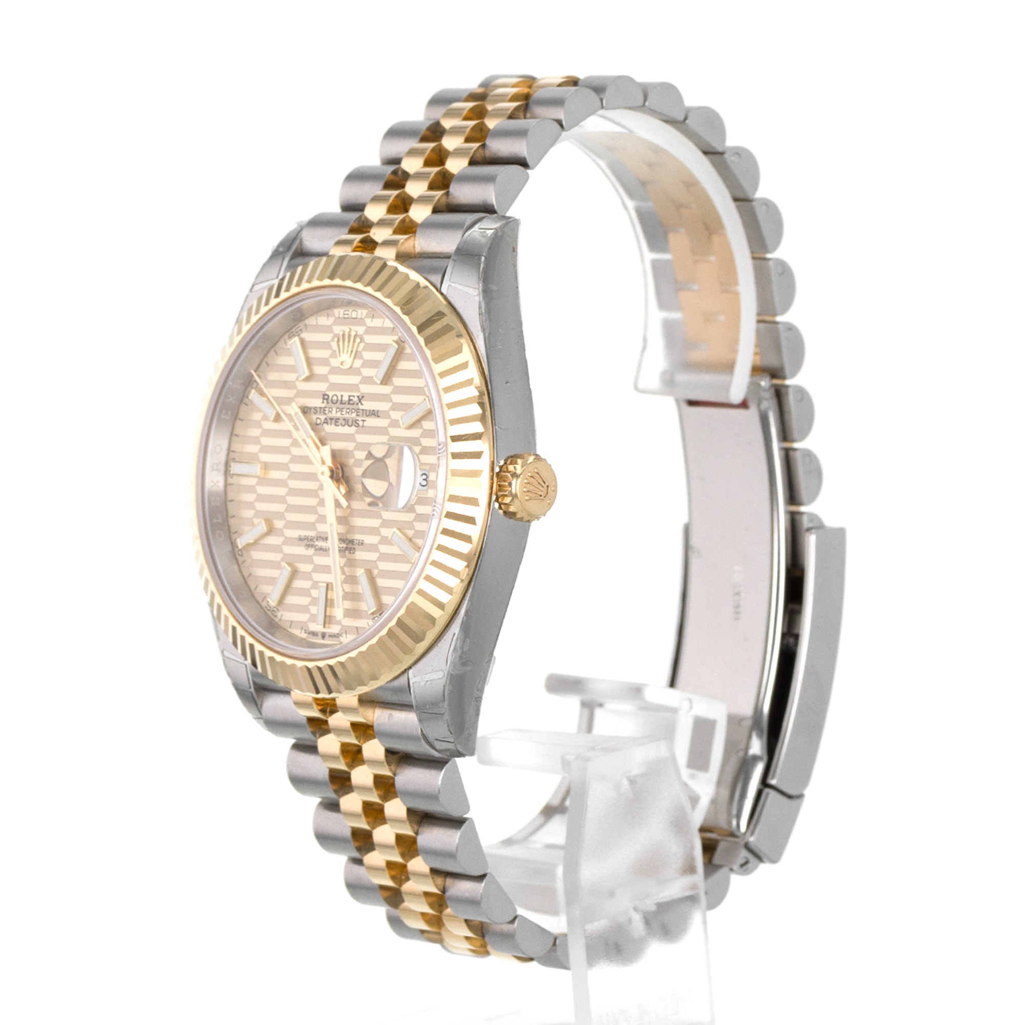 Rolex Datejust 41 126333 Flutied Motif Dial Yellow Gold Jubilee Mens Watch