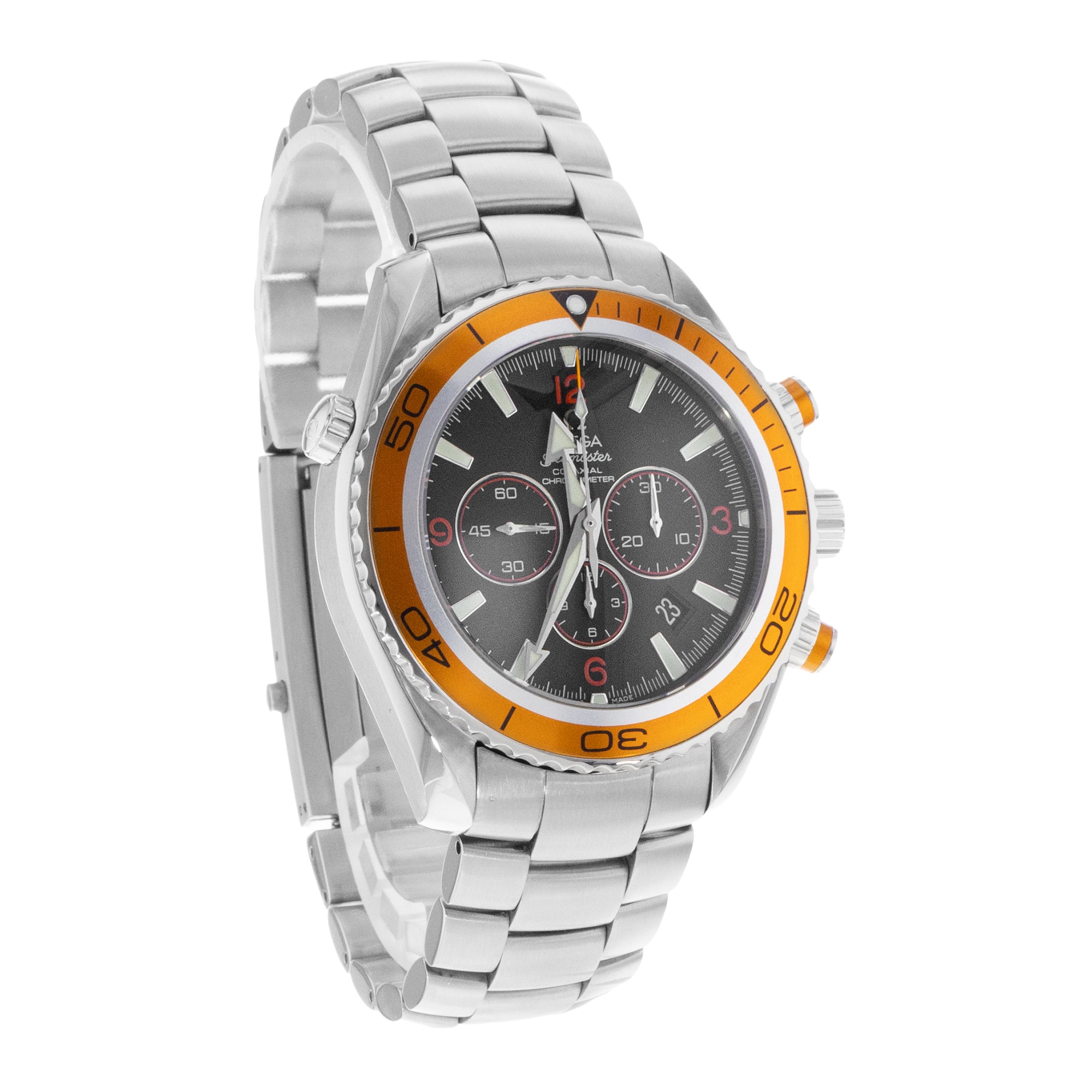 Omega Seamaster Planet Ocean Chronograph 22185000 45mm Steel Mens Watch 2007