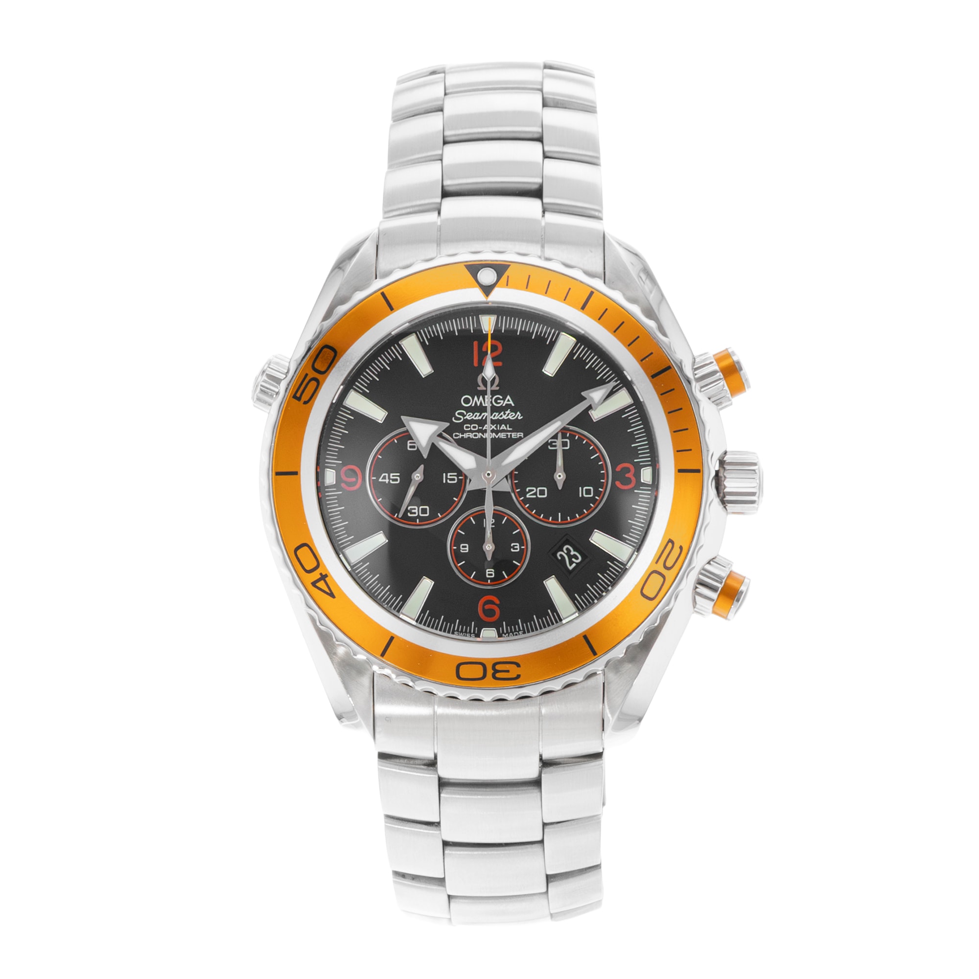 Omega Seamaster Planet Ocean Chronograph 22185000 45mm Steel Mens Watch 2007