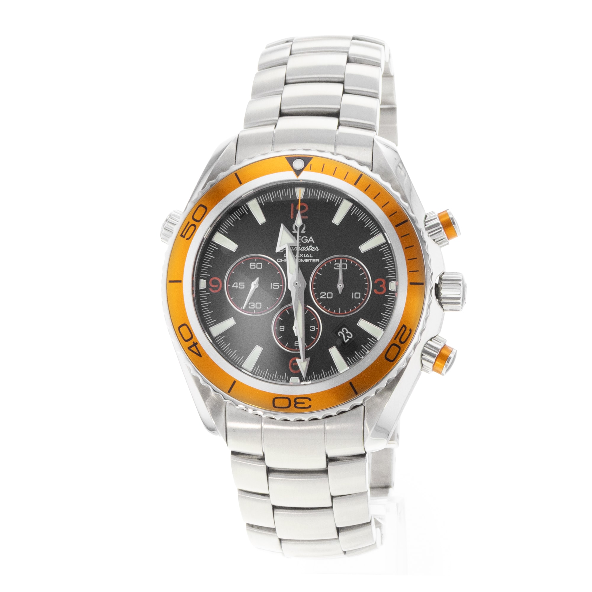 Omega Seamaster Planet Ocean Chronograph 22185000 45mm Steel Mens Watch 2007