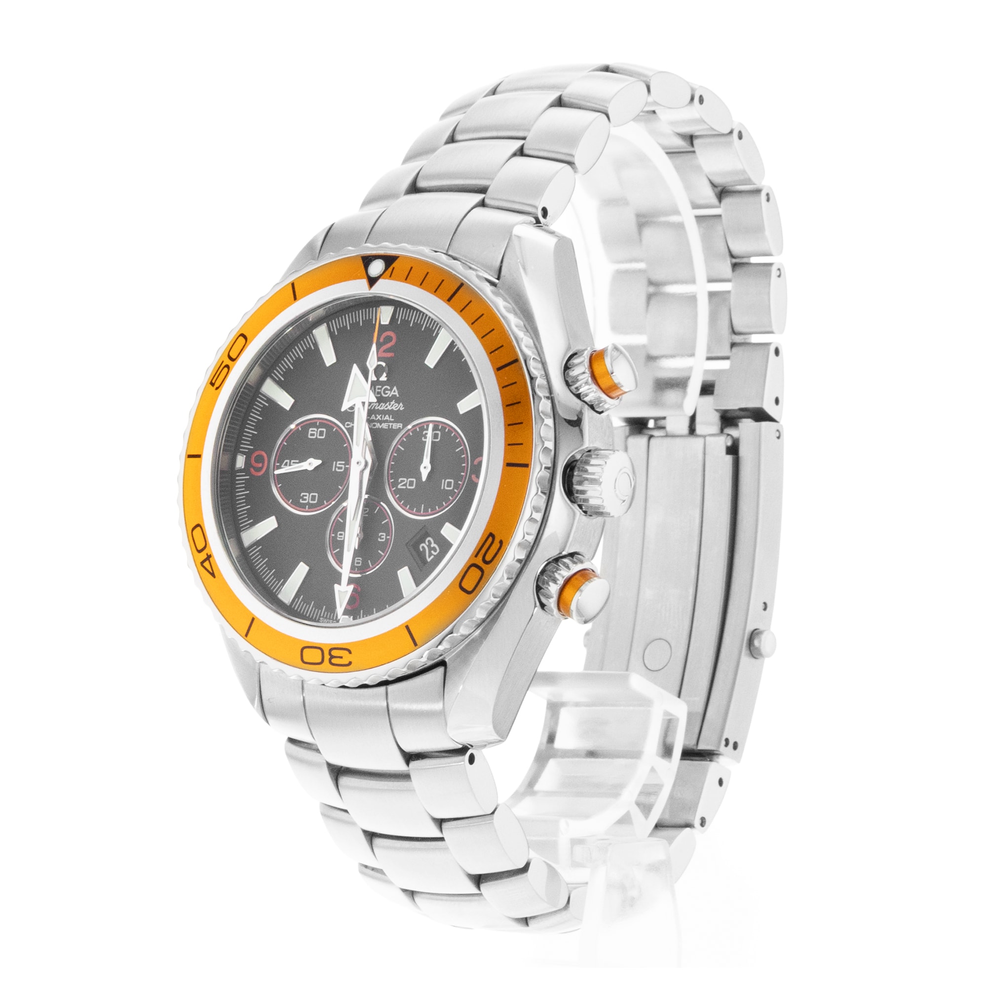 Omega Seamaster Planet Ocean Chronograph 22185000 45mm Steel Mens Watch 2007