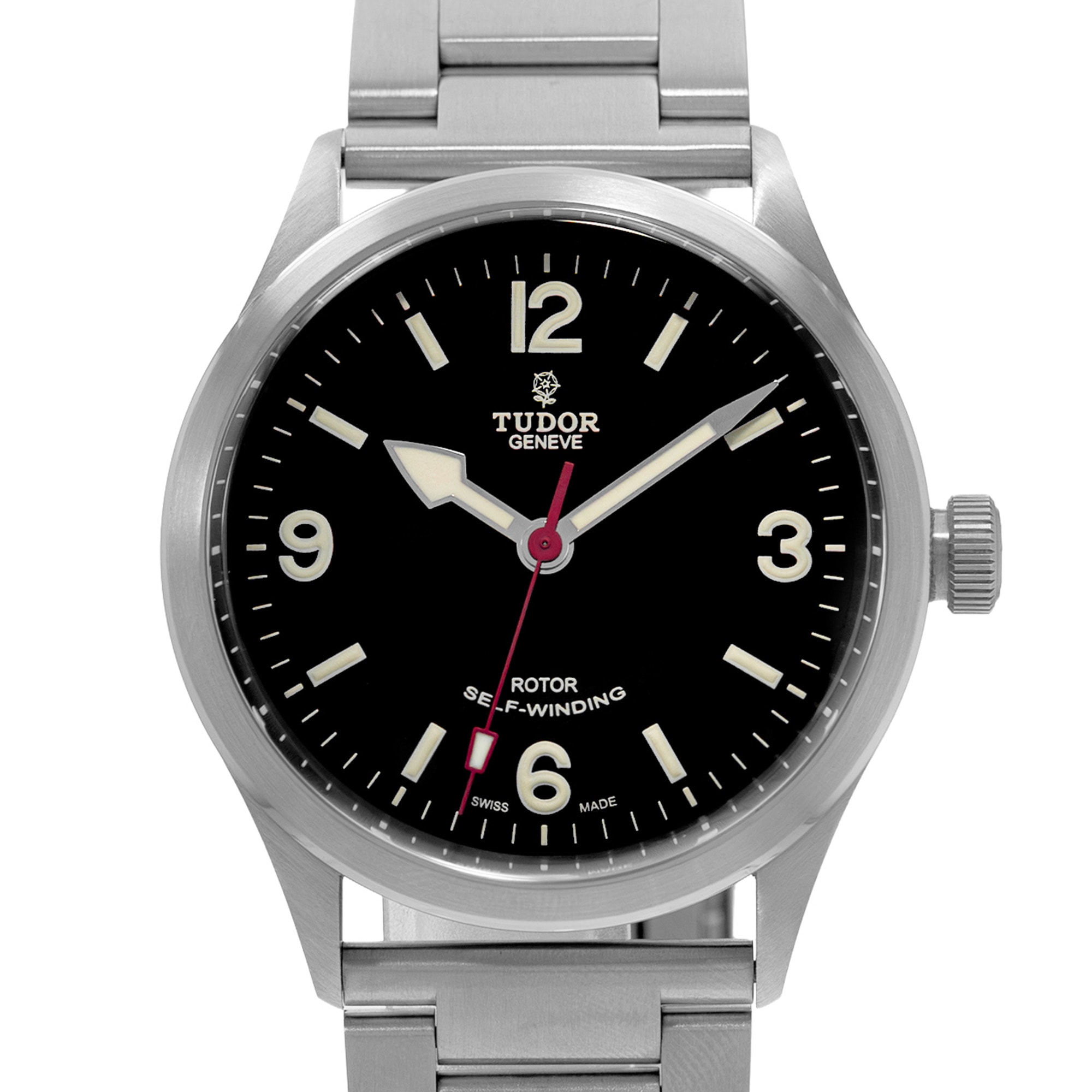 Tudor Heritage Ranger 79910 Black Arabic Steel Automatic Mens Watch 2008