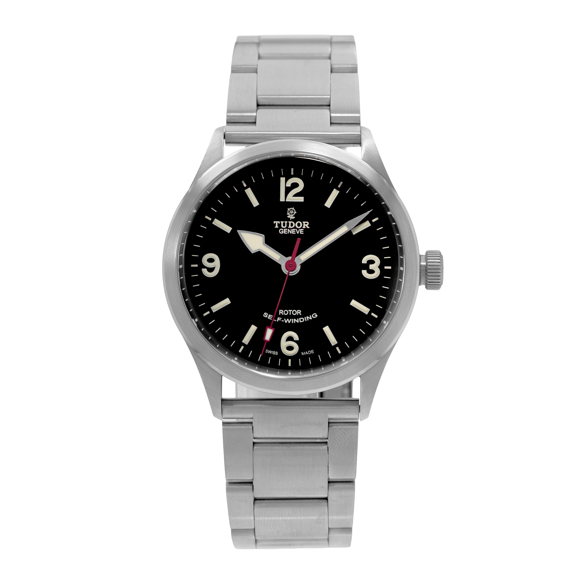 Tudor Heritage Ranger 79910 Black Arabic Steel Automatic Mens Watch 2008