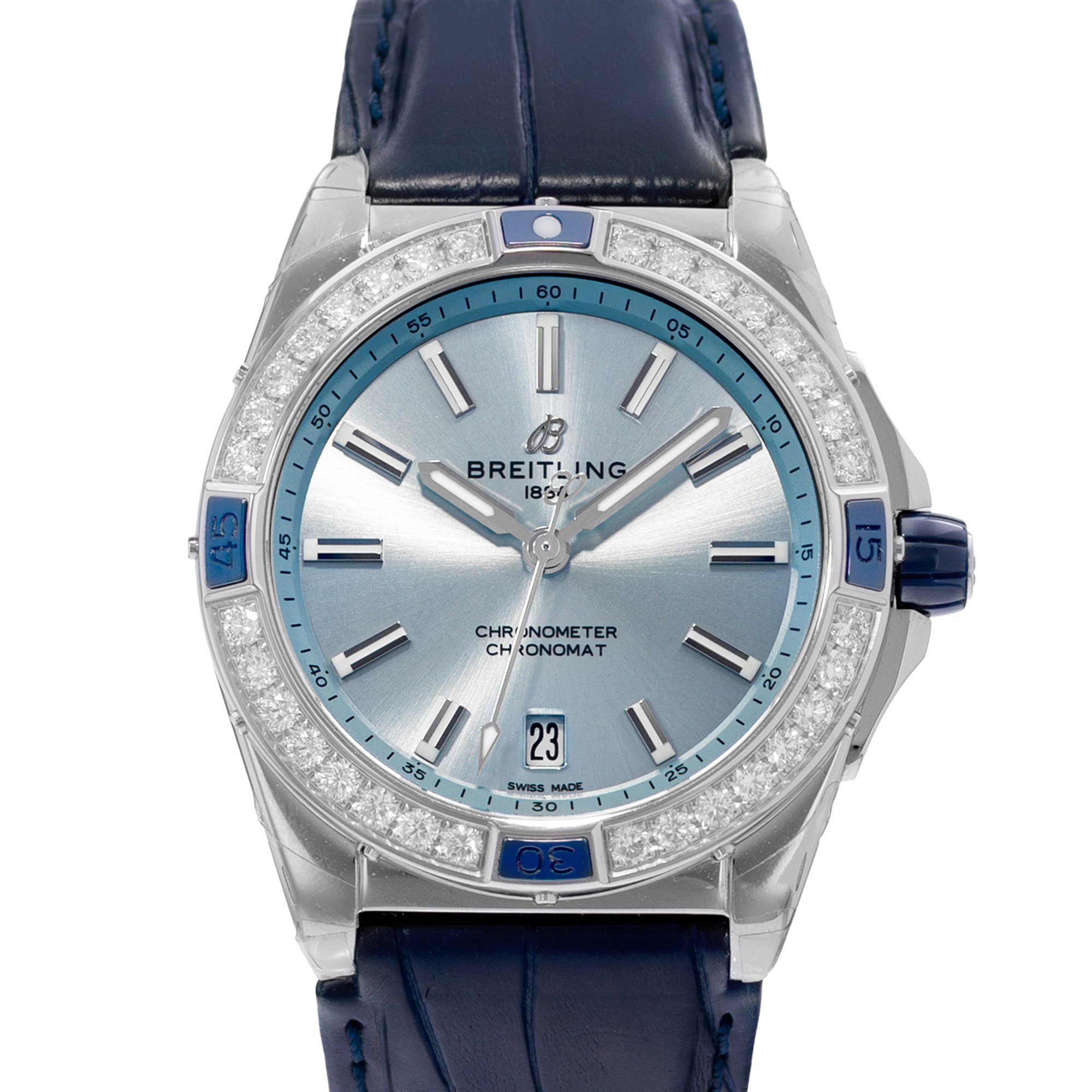 Breitling Chronomat A17356531C1P1 38mm Diamond Ice Blue Steel Stickers 2025