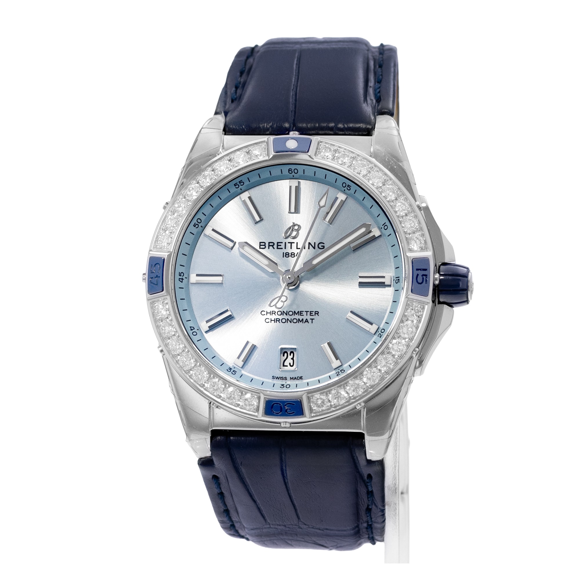 Breitling Chronomat A17356531C1P1 38mm Diamond Ice Blue Steel Stickers 2025