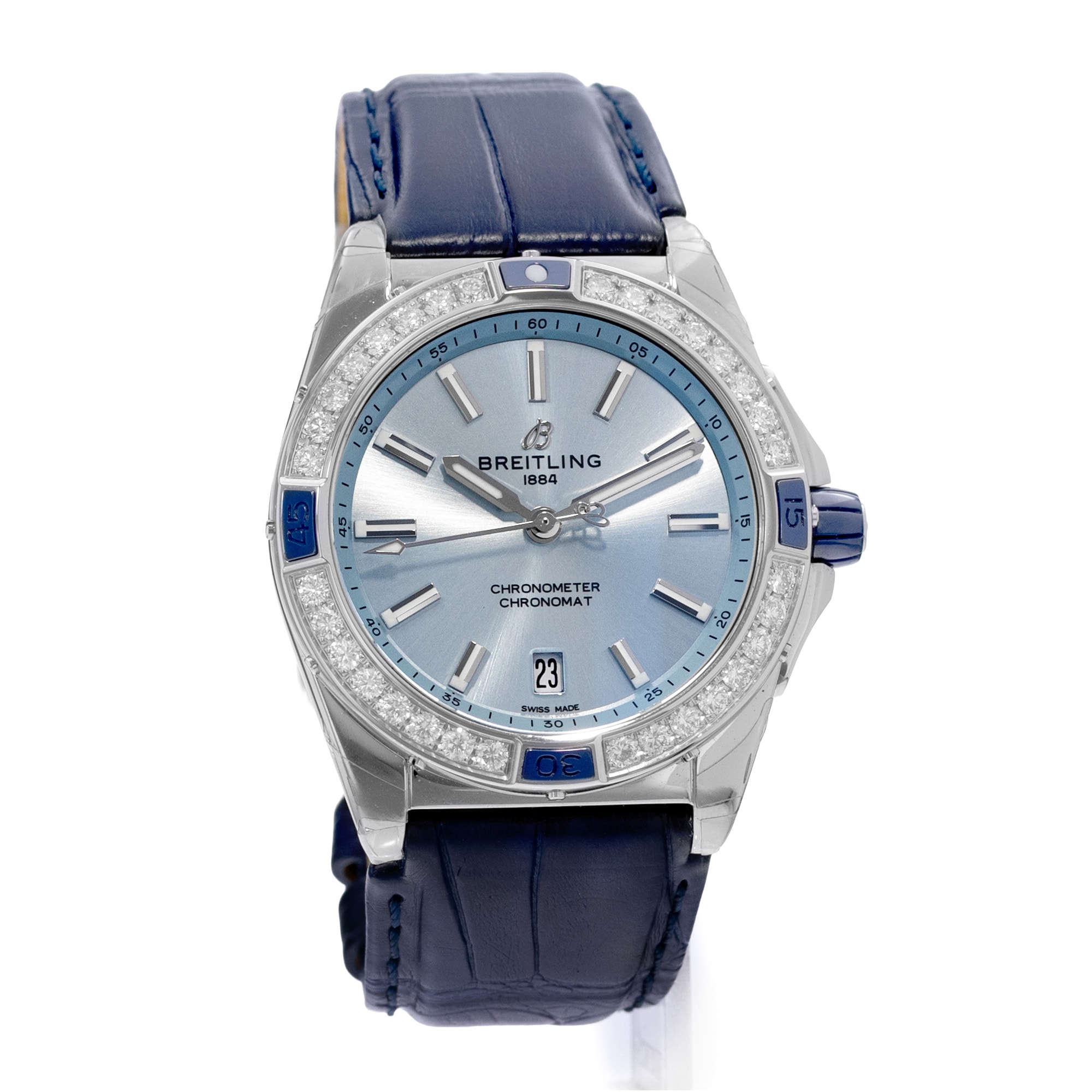 Breitling Chronomat A17356531C1P1 38mm Diamond Ice Blue Steel Stickers 2025