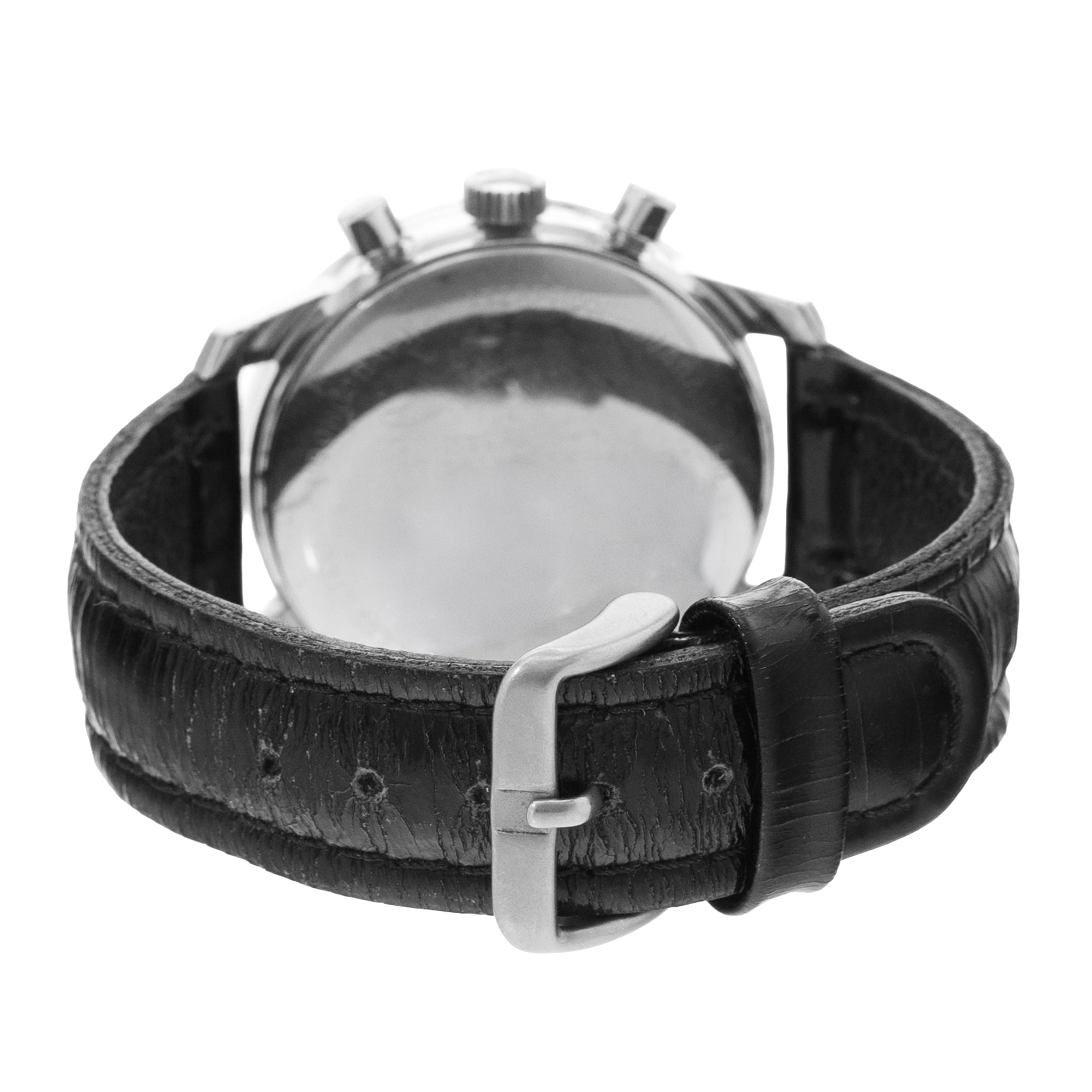 TAG Heuer Autavia 7763 40mm Vintage Black Steel Aluminum Manual Mens Watch 1965