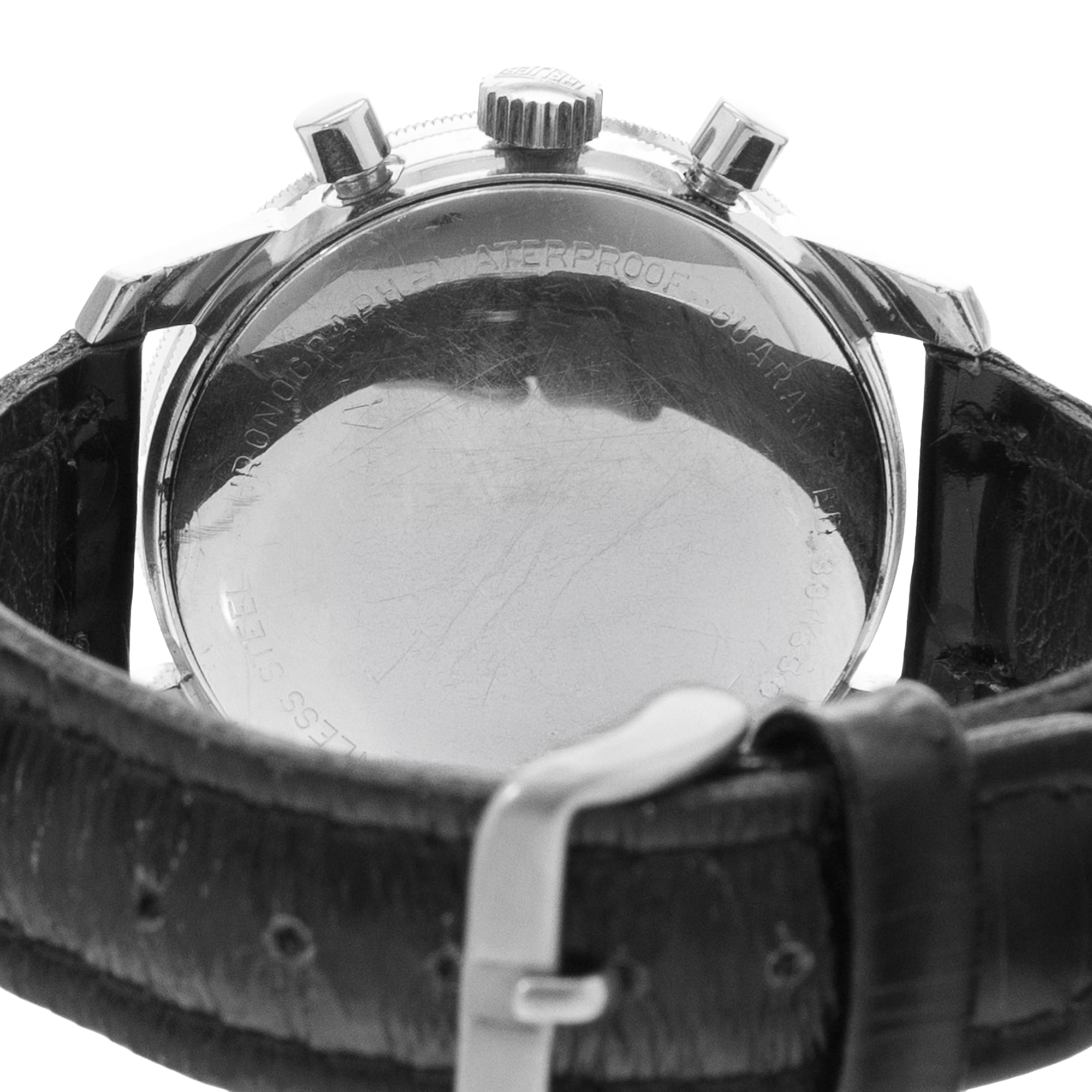 TAG Heuer Autavia 7763 40mm Vintage Black Steel Aluminum Manual Mens Watch 1965