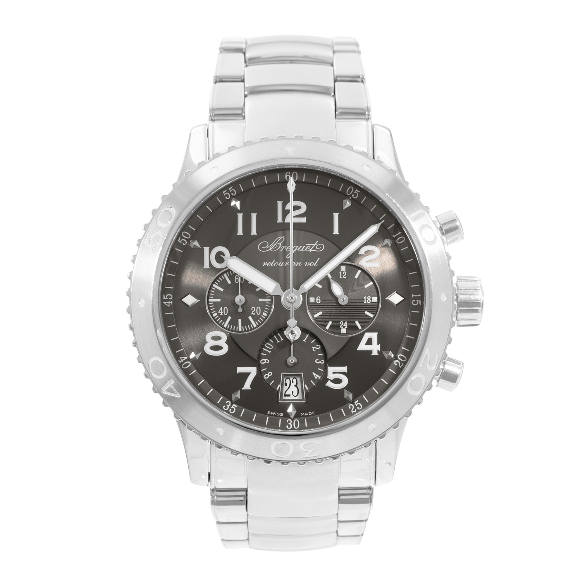 Breguet Type XX - XXI - XXII 3810ST/92/9ZU 42mm Ruthenium Dial Steel Mens Watch