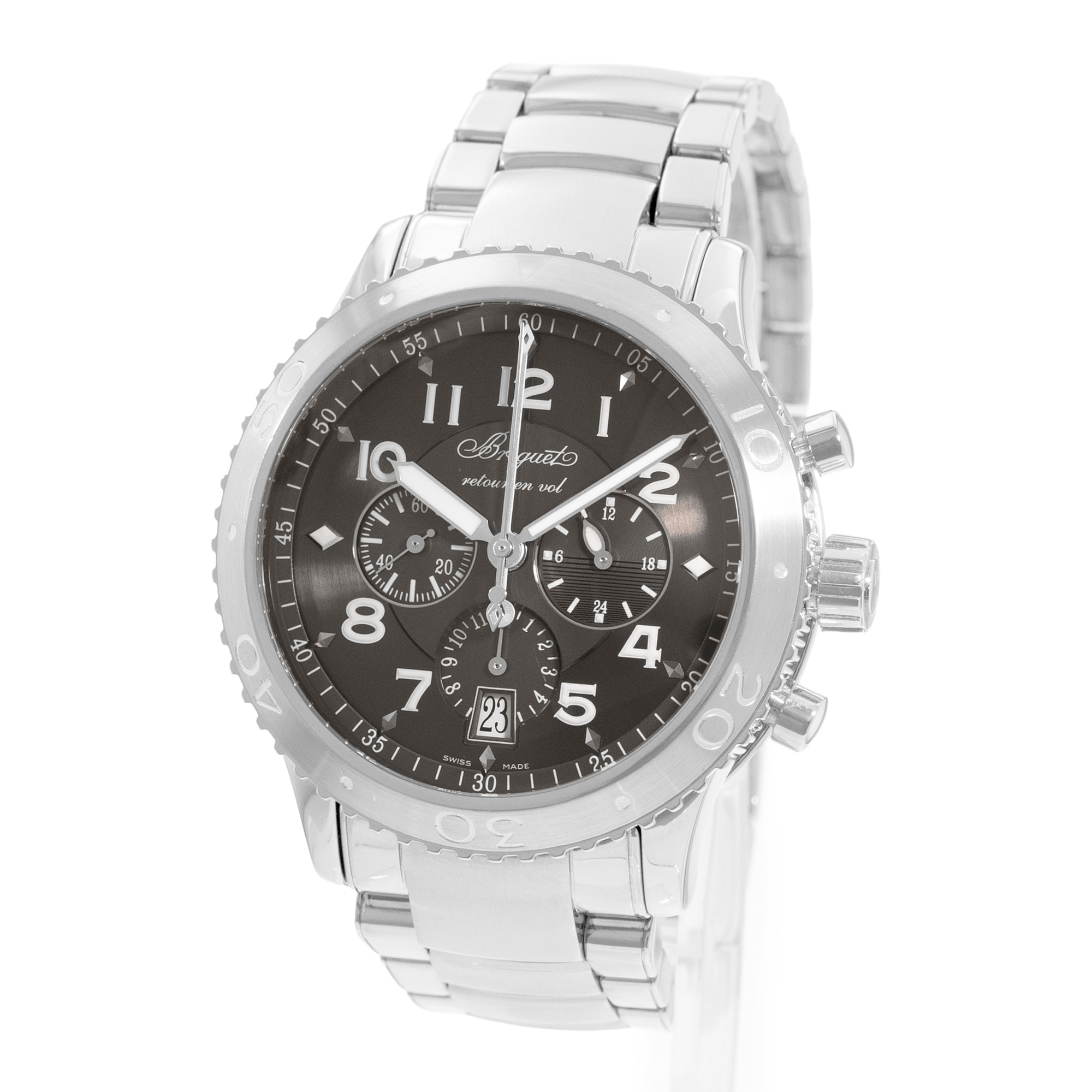 Breguet Type XX - XXI - XXII 3810ST/92/9ZU 42mm Ruthenium Dial Steel Mens Watch