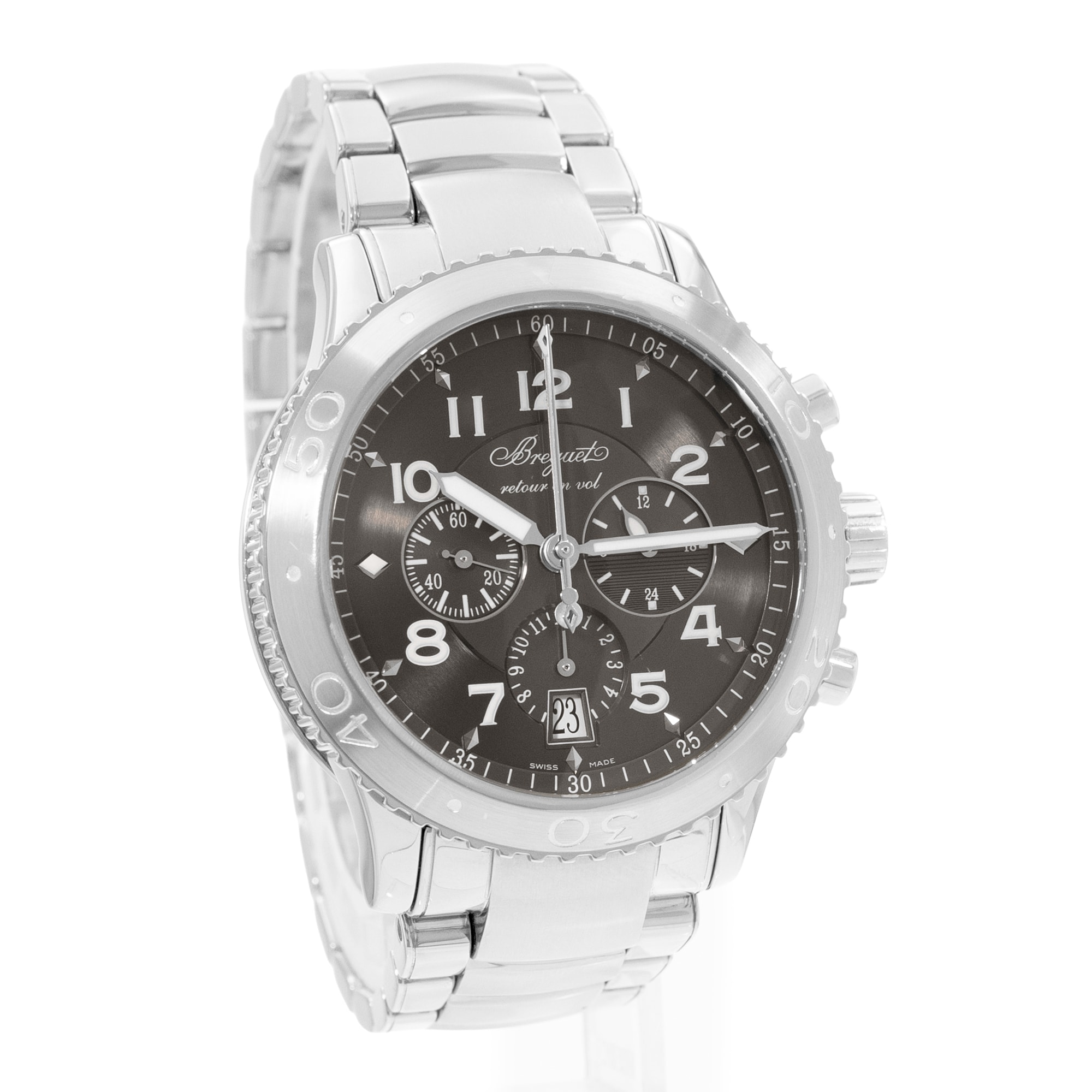 Breguet Type XX - XXI - XXII 3810ST/92/9ZU 42mm Ruthenium Dial Steel Mens Watch