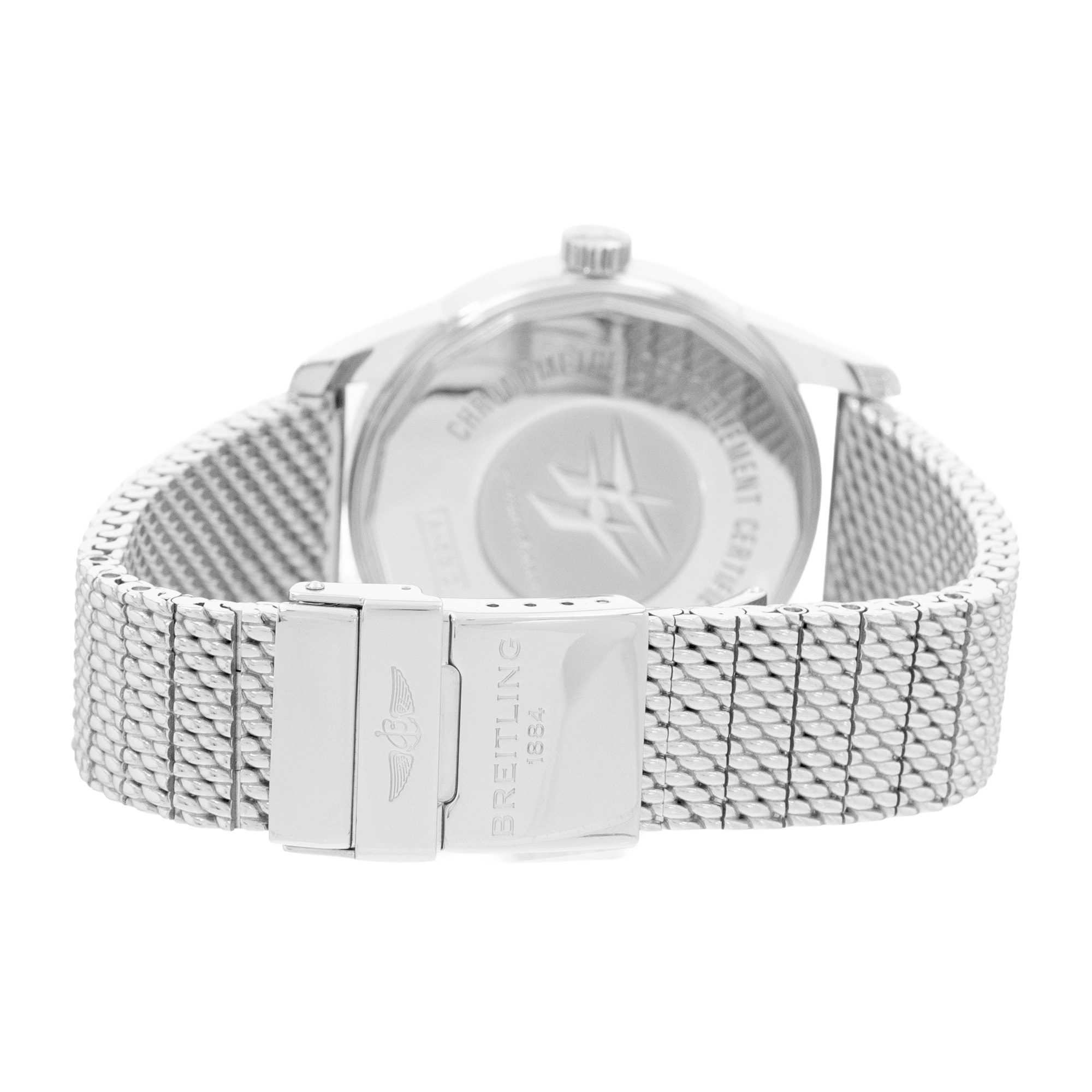 Breitling Transocean A45310/A51G51KBD 43mm Silver Dial Steel Mens Box Papers