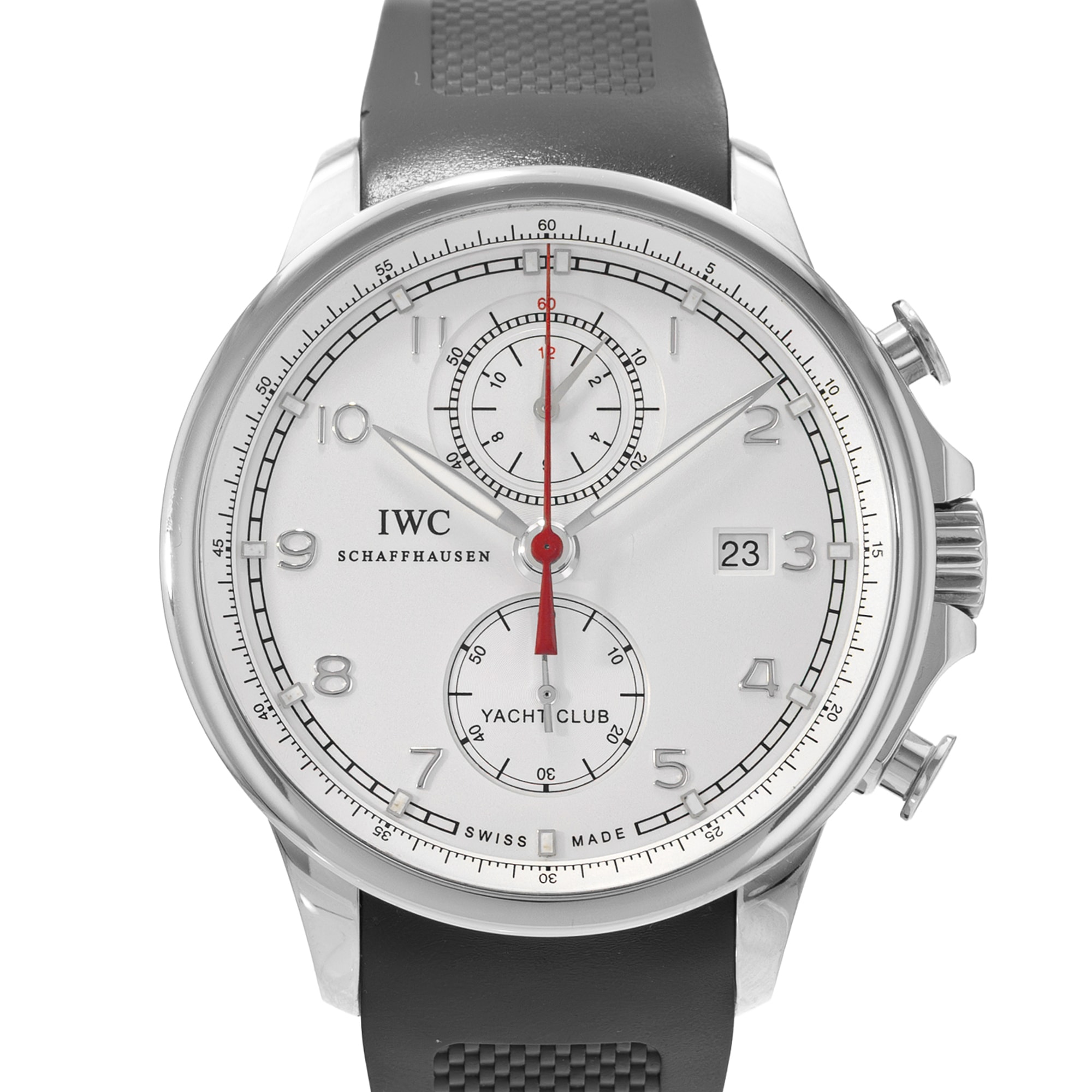 IWC Portuguese Yacht Club Chronograph IW390211 45mm Silver Dial Steel Box Papers