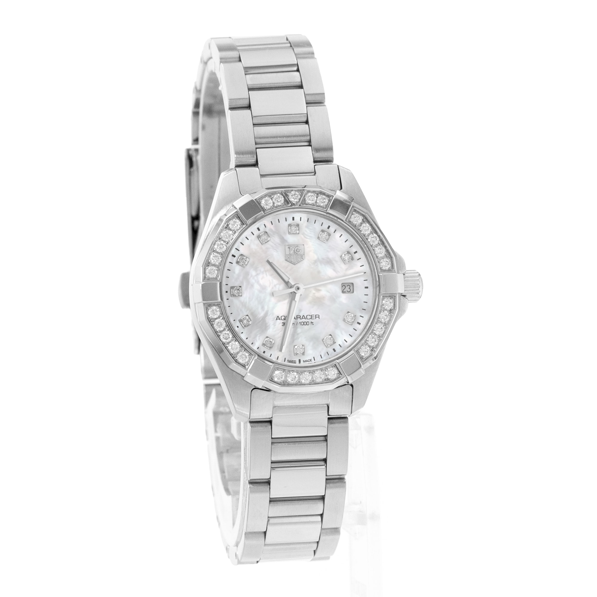 Tag Heuer Aquaracer Lady WAY1414.BA0920 Factory Diamond MOP Steel Watch 2015