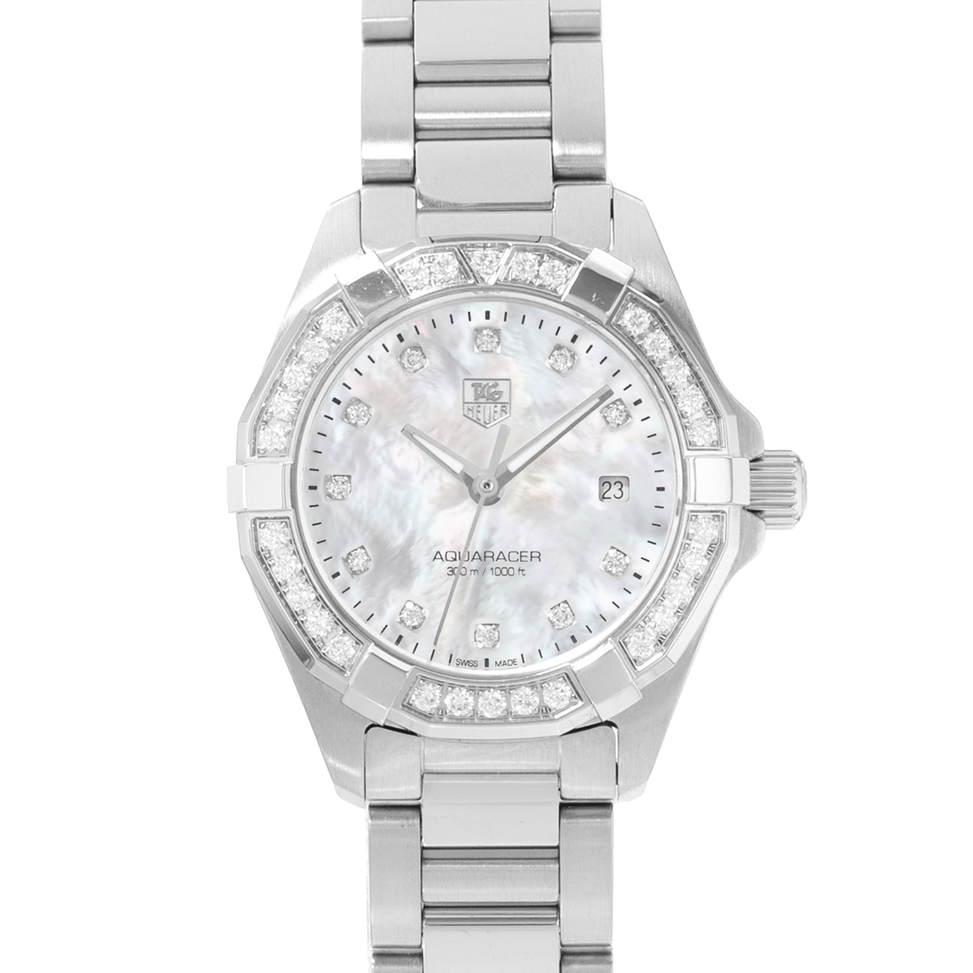 Tag Heuer Aquaracer Lady WAY1414.BA0920 Factory Diamond MOP Steel Watch 2015