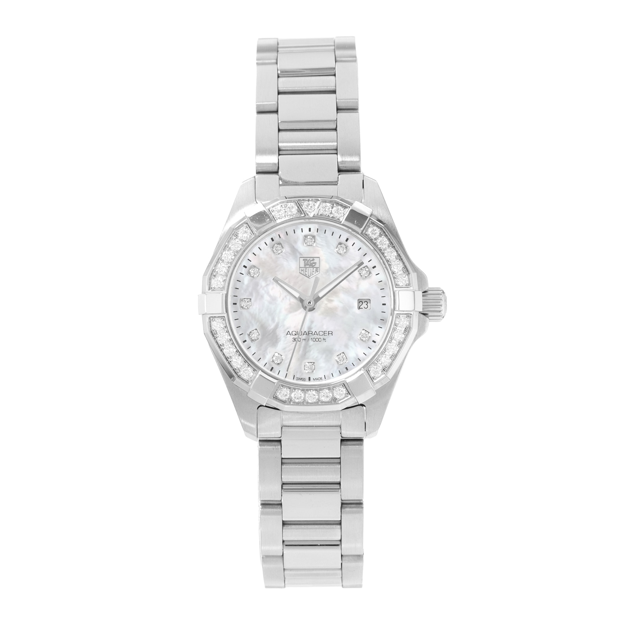 Tag Heuer Aquaracer Lady WAY1414.BA0920 Factory Diamond MOP Steel Watch 2015