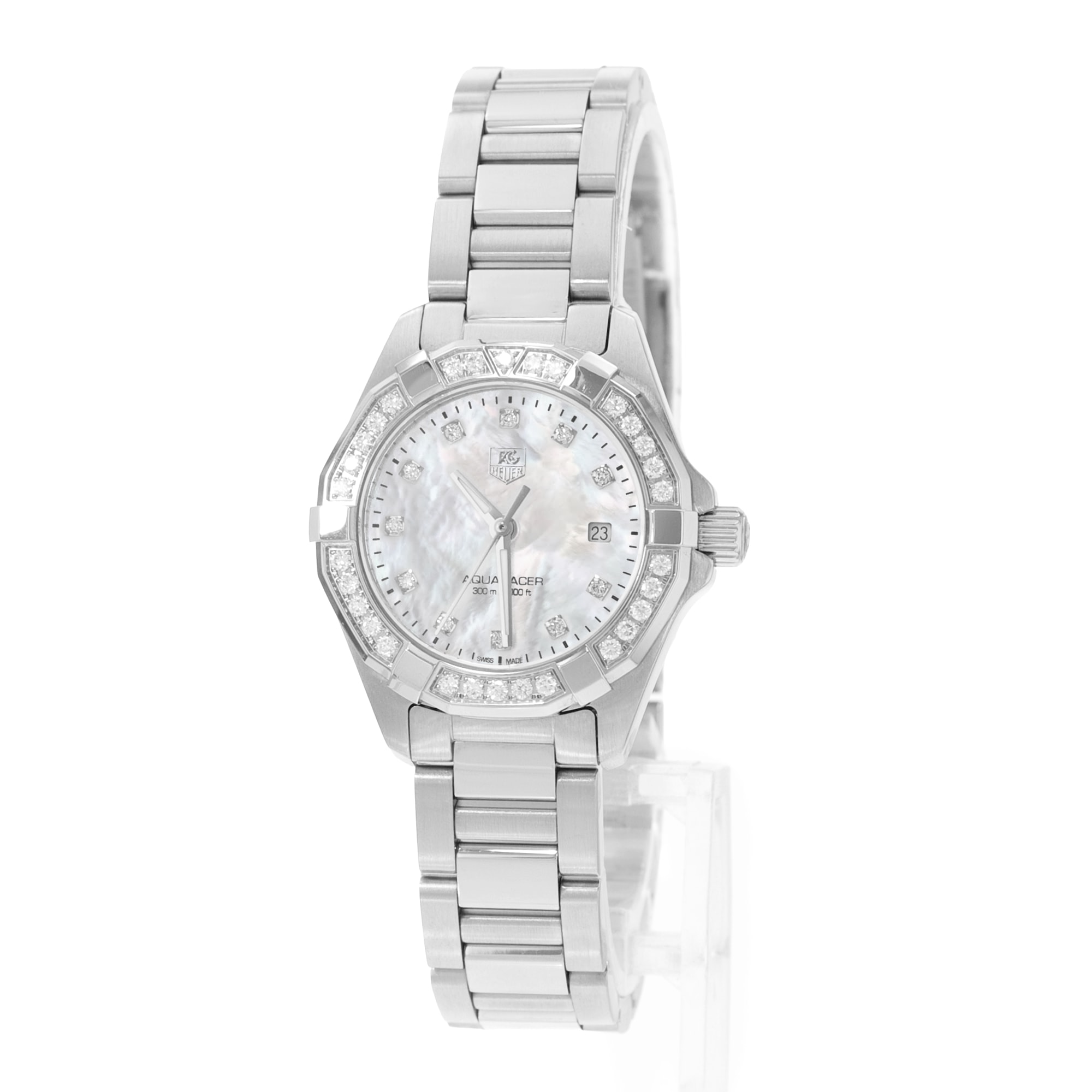 Tag Heuer Aquaracer Lady WAY1414.BA0920 Factory Diamond MOP Steel Watch 2015