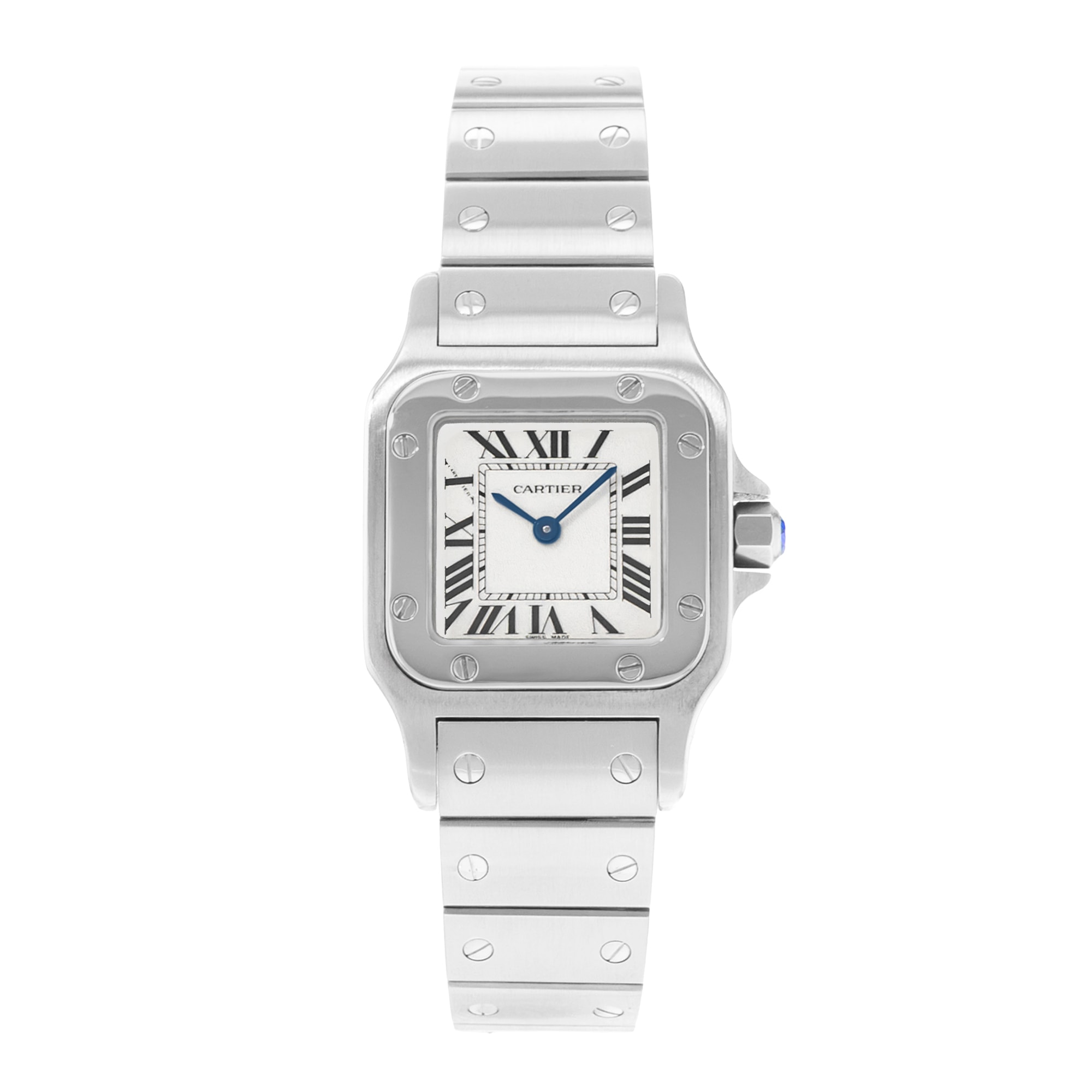 Cartier Santos Galbee W20056D6 1565 24mm Small Silver Dial Steel Ladies Watch