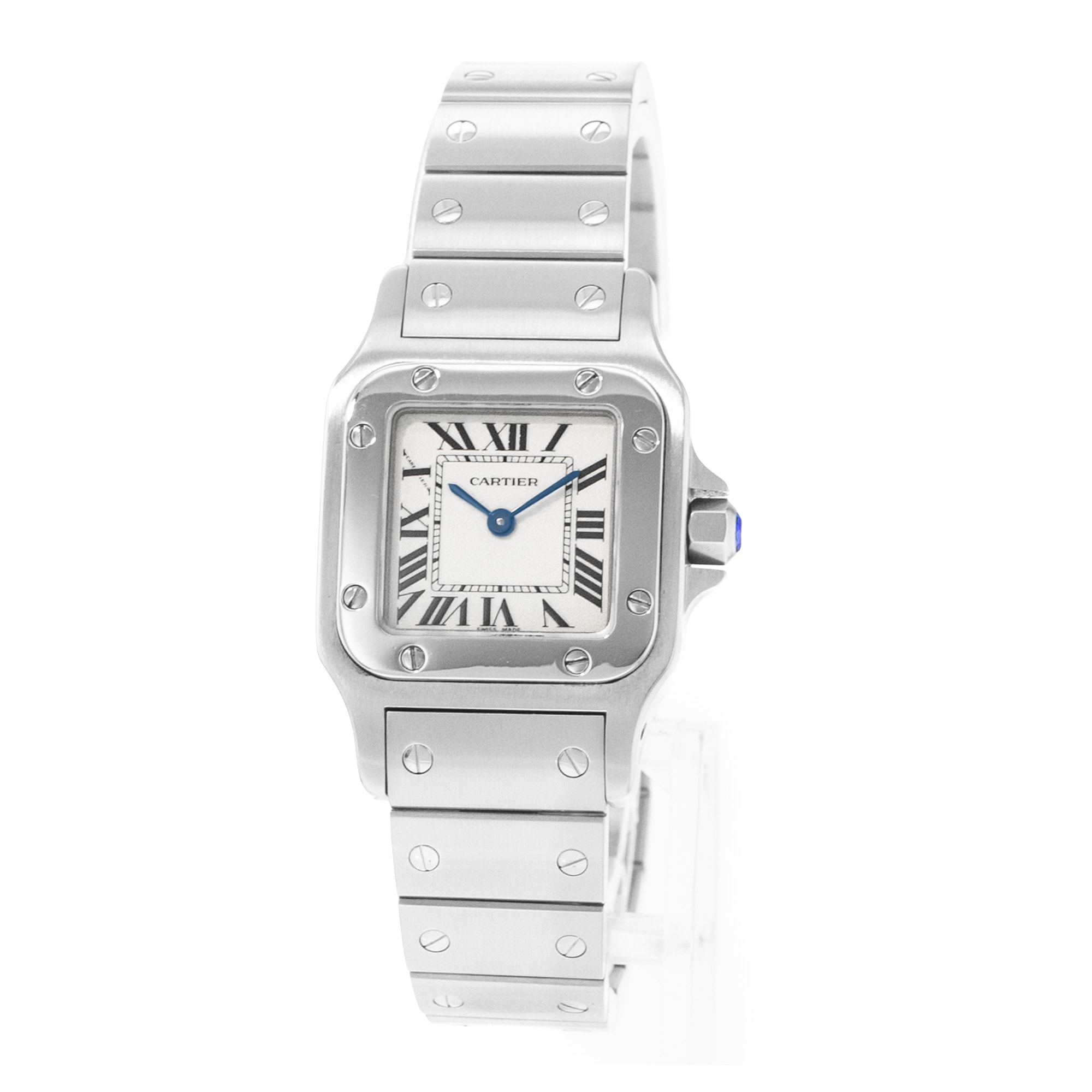 Cartier Santos Galbee W20056D6 1565 24mm Small Silver Dial Steel Ladies Watch