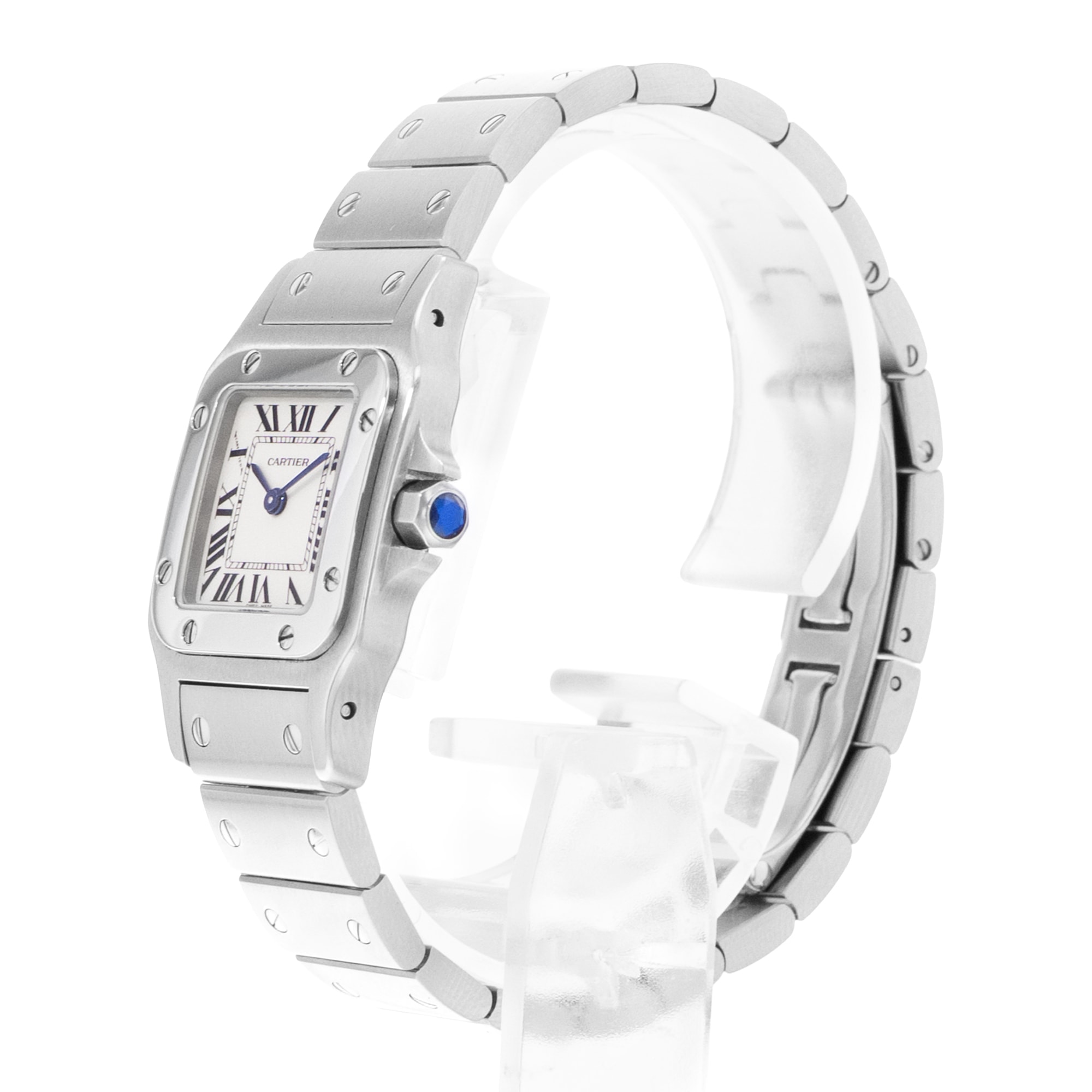 Cartier Santos Galbee W20056D6 1565 24mm Small Silver Dial Steel Ladies Watch