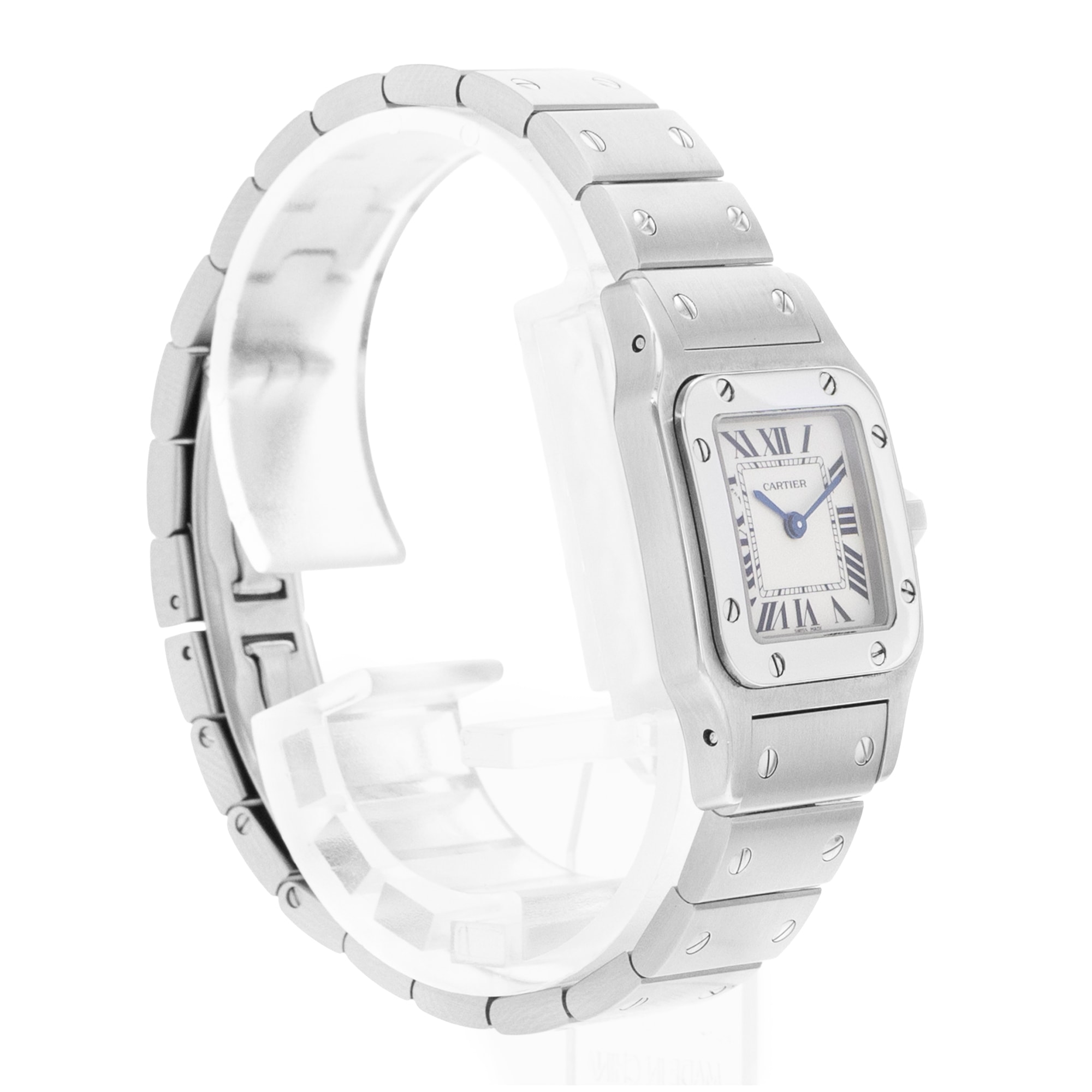 Cartier Santos Galbee W20056D6 1565 24mm Small Silver Dial Steel Ladies Watch