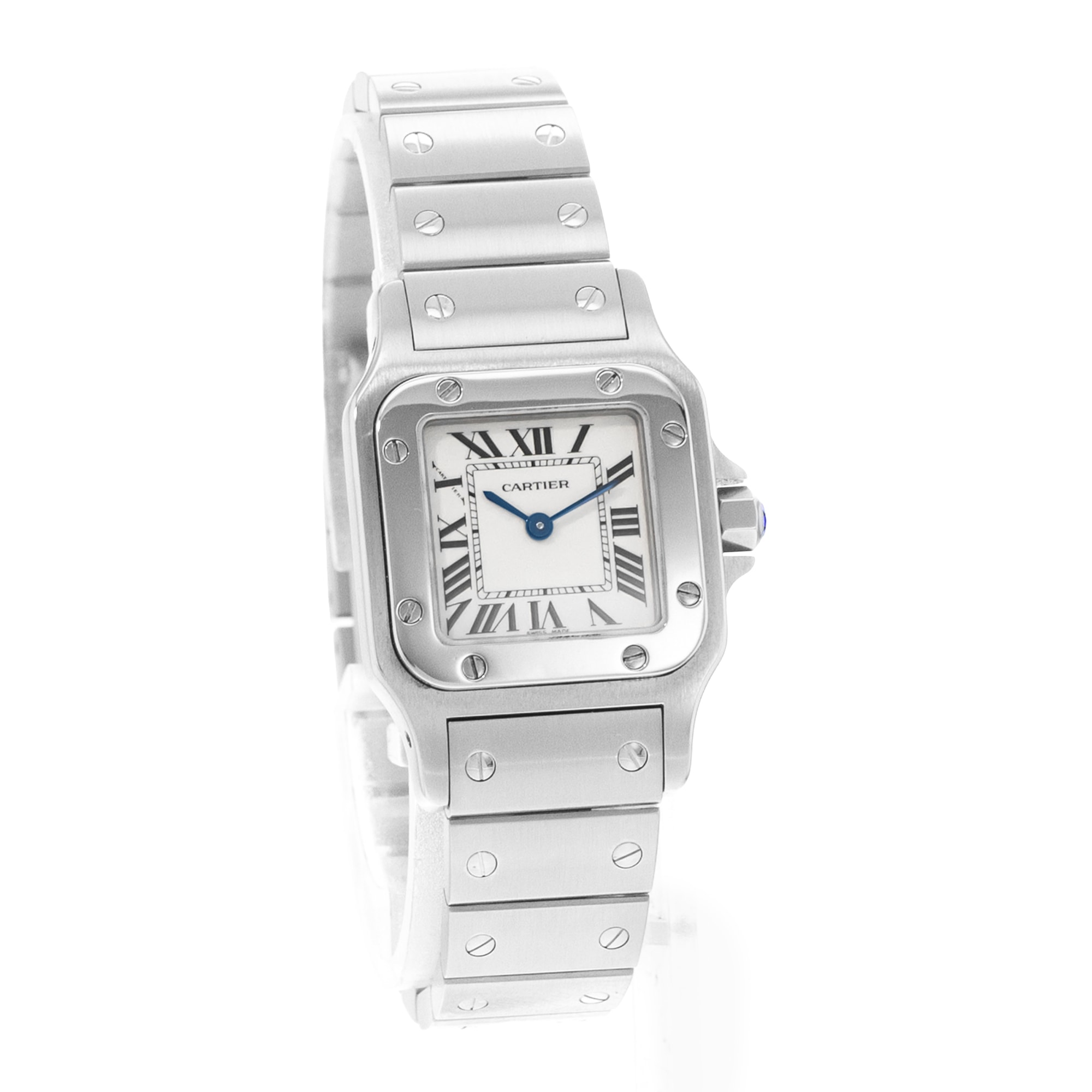 Cartier Santos Galbee W20056D6 1565 24mm Small Silver Dial Steel Ladies Watch