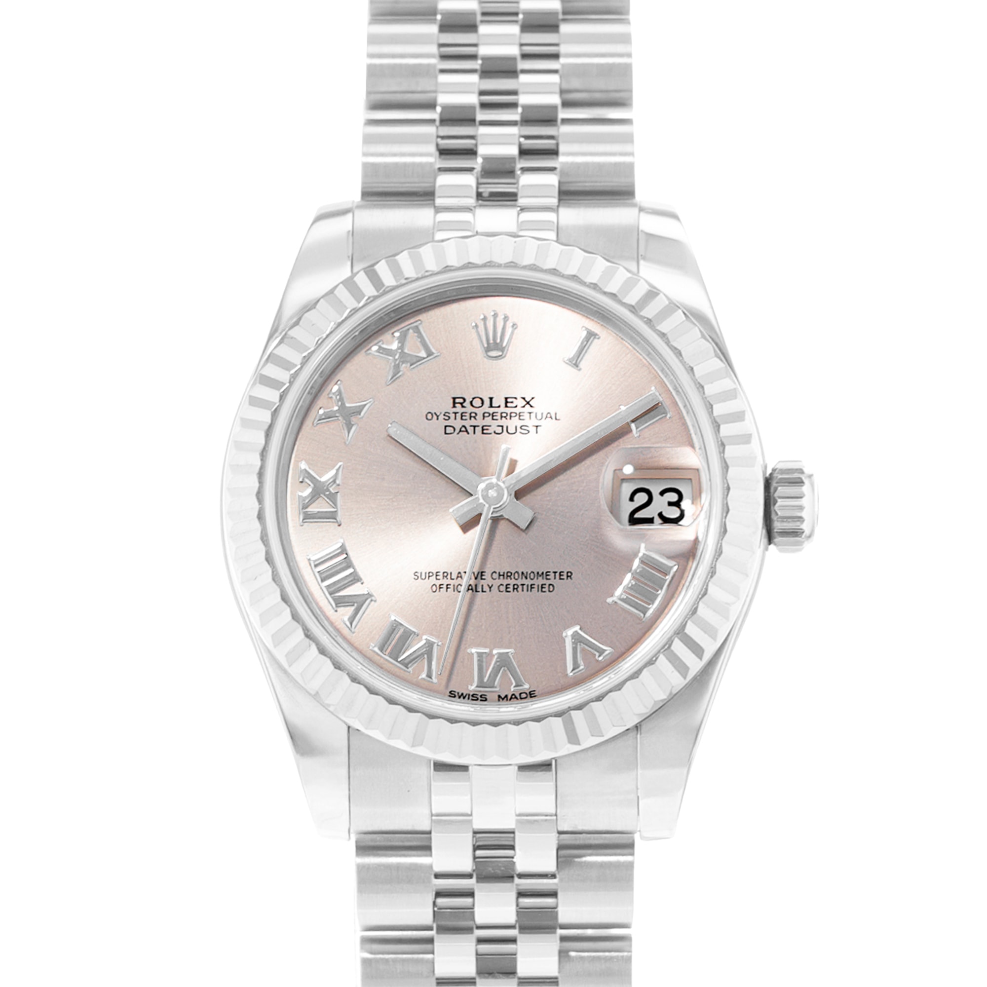 Rolex Datejust 31 178274 Pink Roman Dial Steel Ladies Watch Card 2019