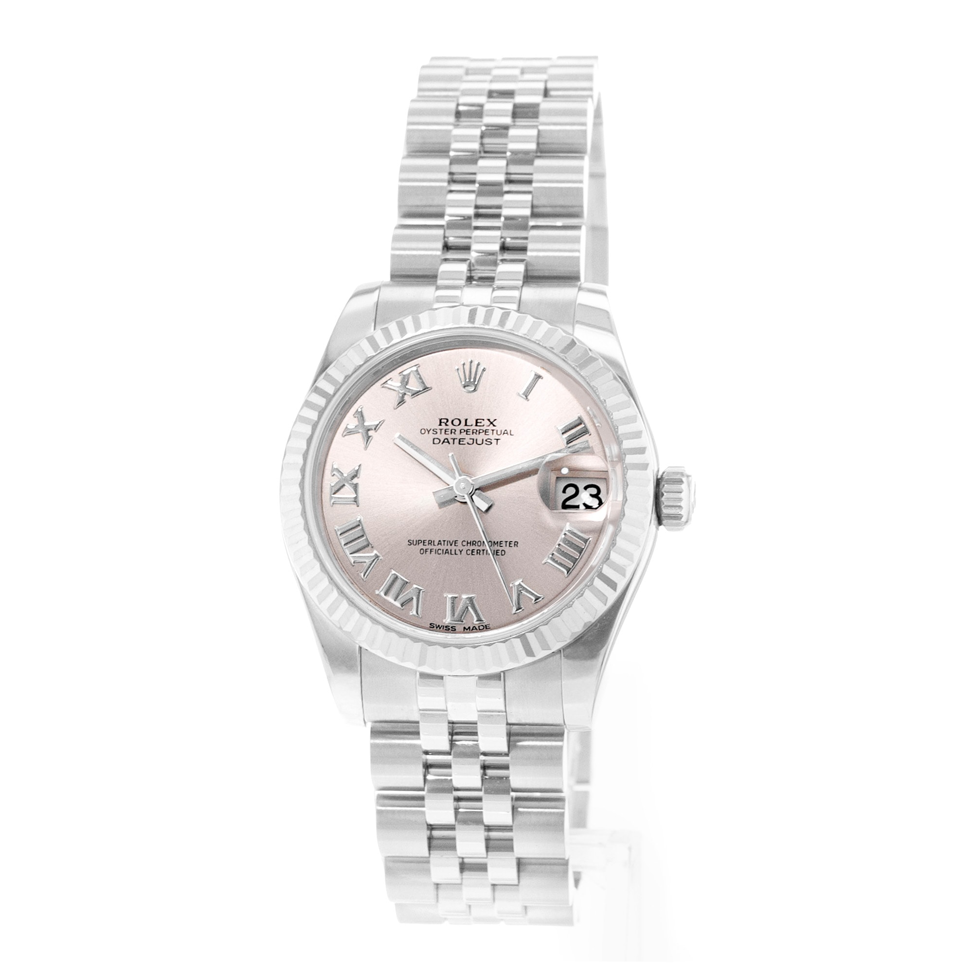 Rolex Datejust 31 178274 Pink Roman Dial Steel Ladies Watch Card 2019