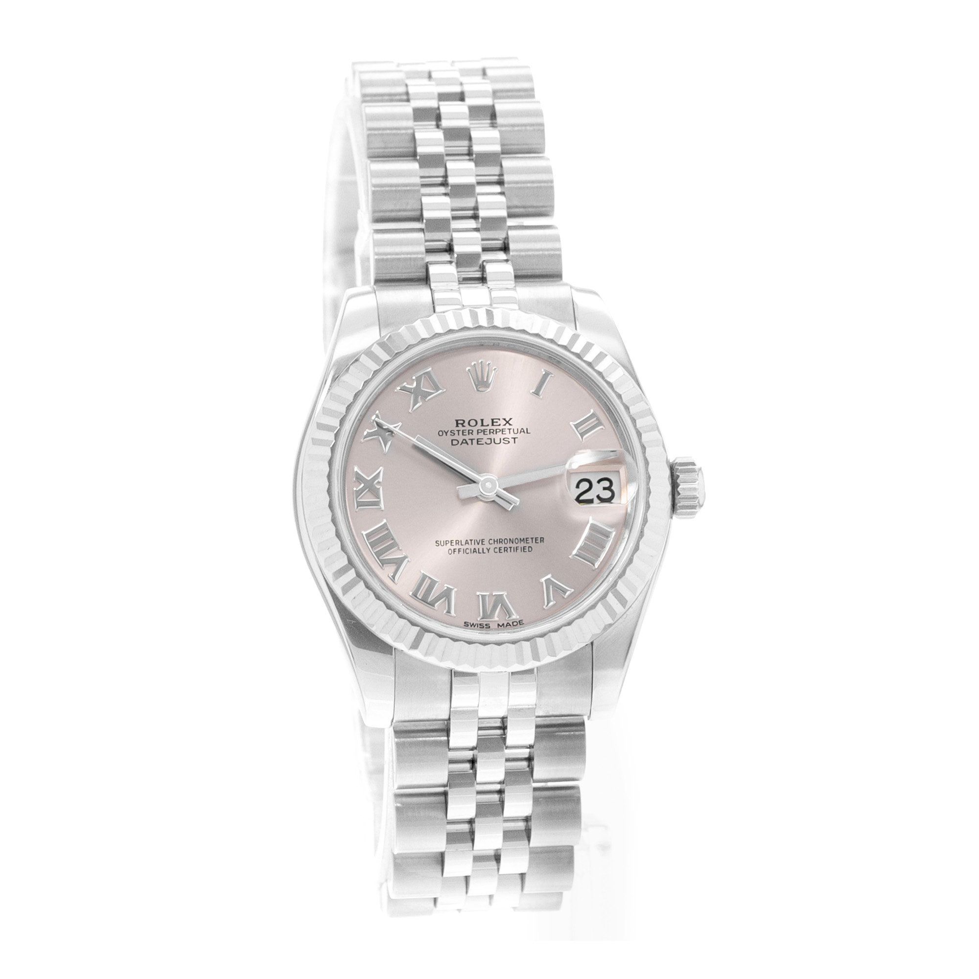 Rolex Datejust 31 178274 Pink Roman Dial Steel Ladies Watch Card 2019