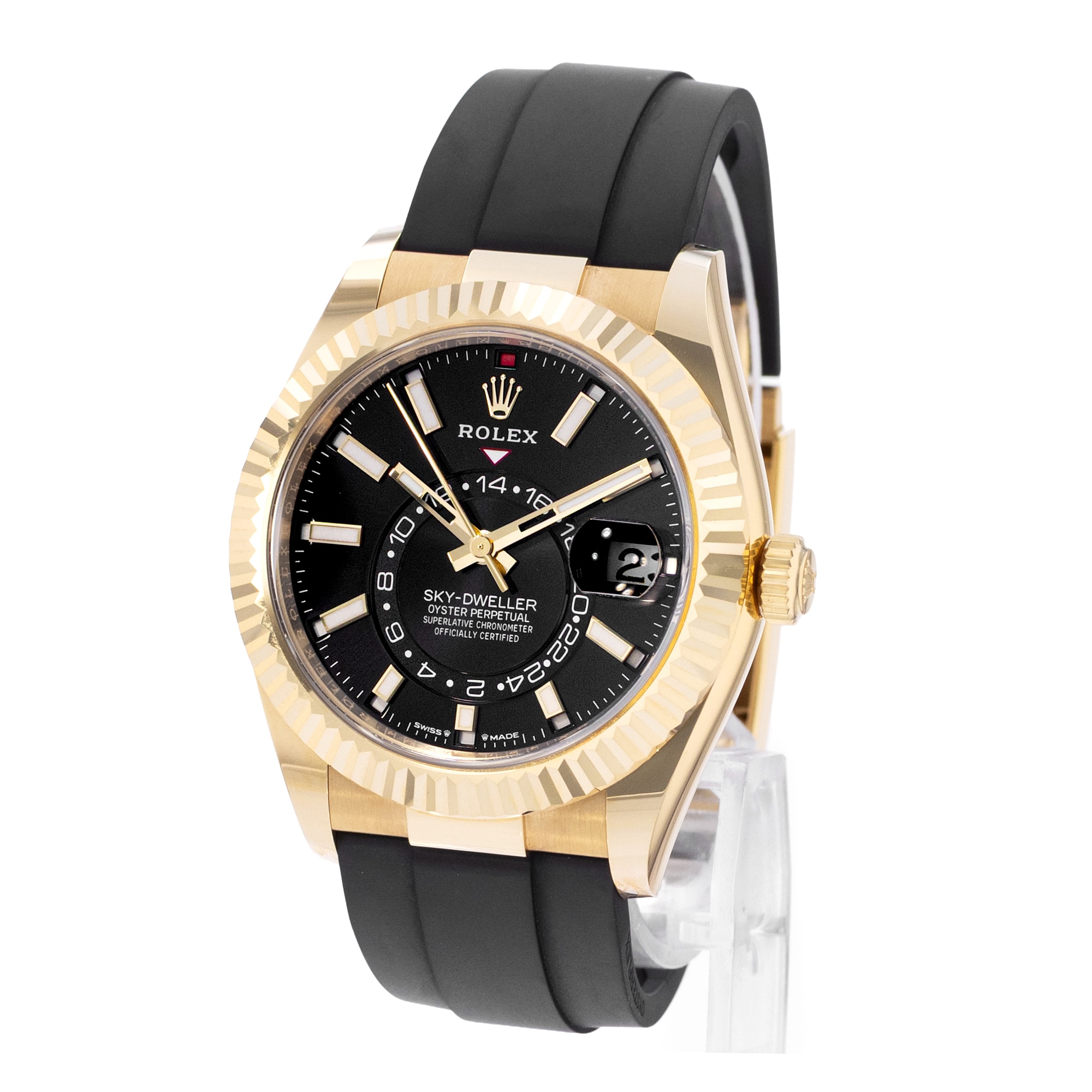 Rolex Sky-Dweller 336238 42mm Black Dial 18k Yellow Gold Mens Watch Card 2025