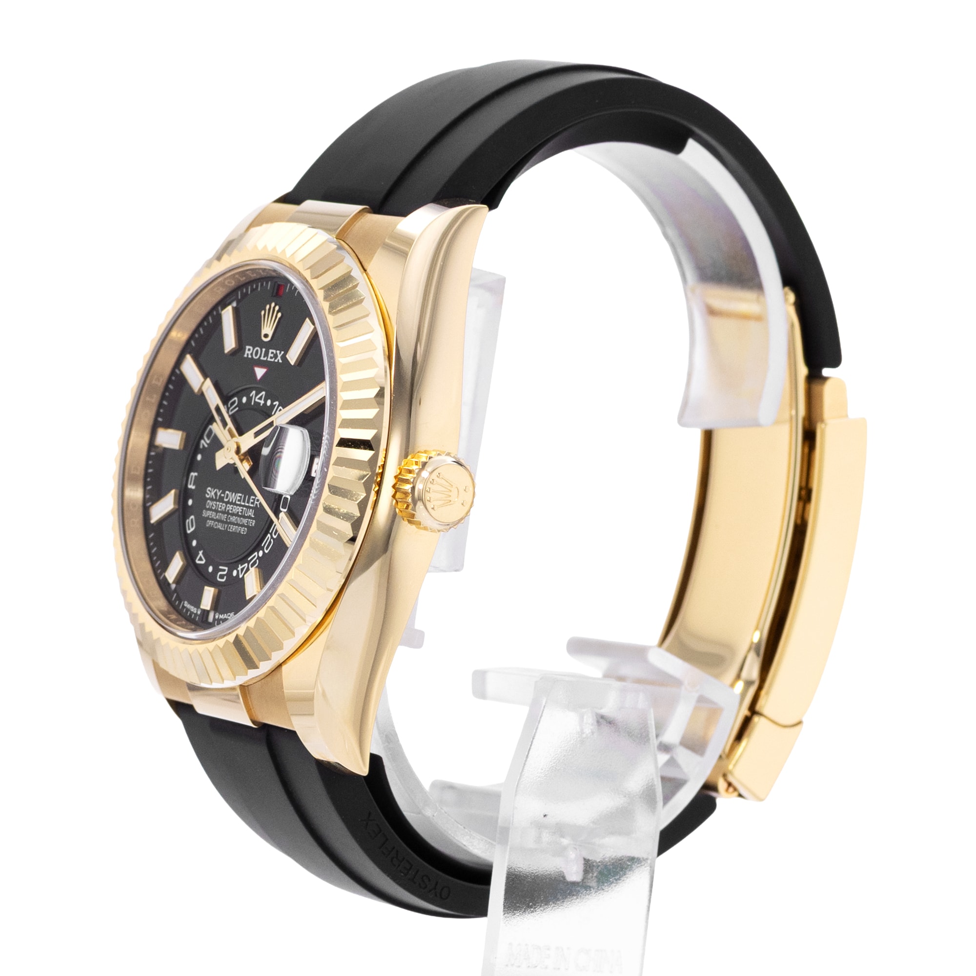 Rolex Sky-Dweller 336238 42mm Black Dial 18k Yellow Gold Mens Watch Card 2025