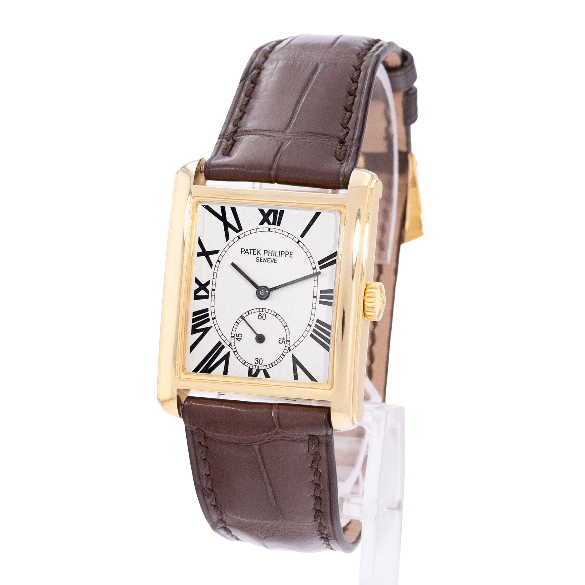 Patek Philippe Gondolo 5014J 27mm Vintage Silver Roman Yellow Gold Mens Watch