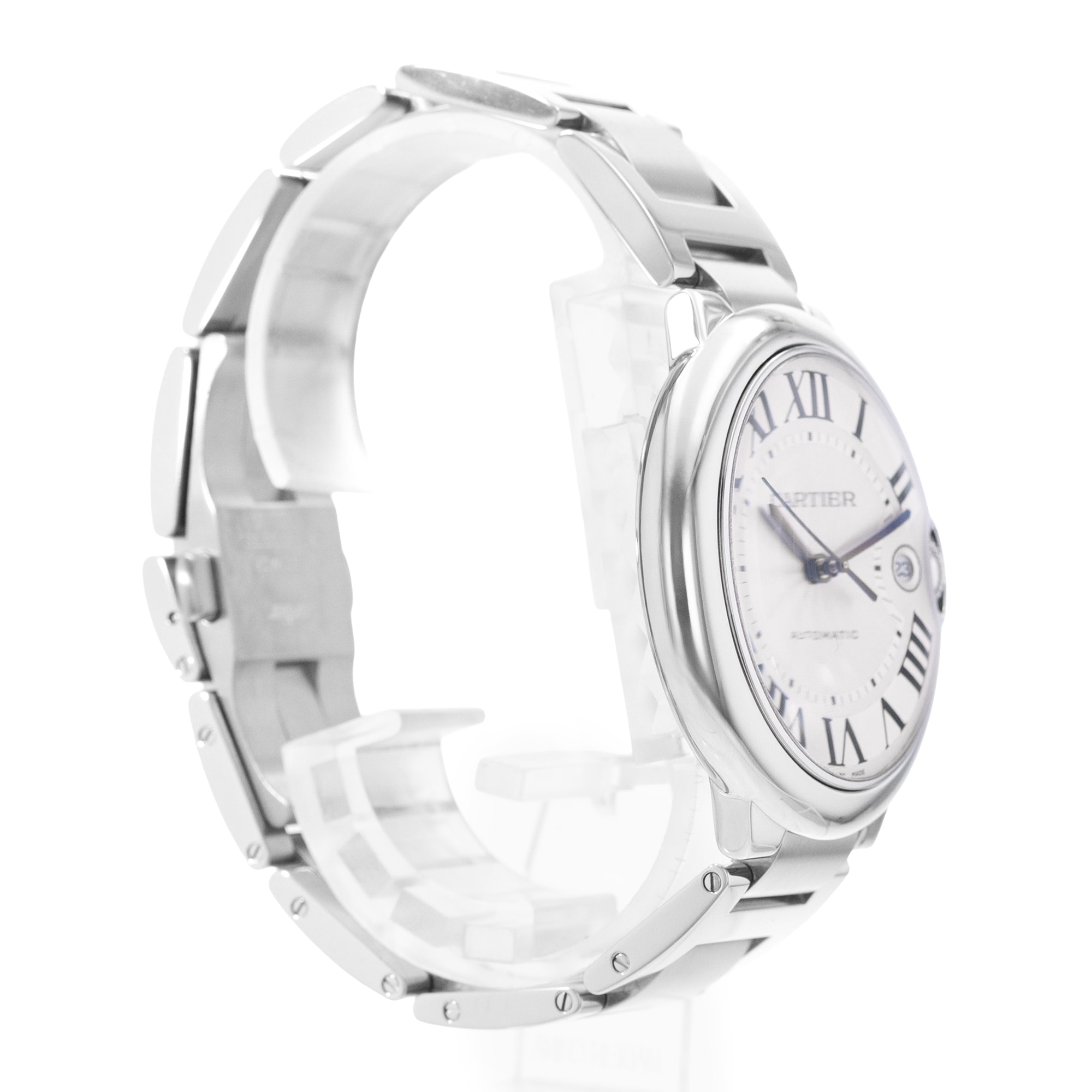 Cartier Ballon Blue 42mm W69012Z4 3001 Silver Roman Steel Automatic Mens Watch