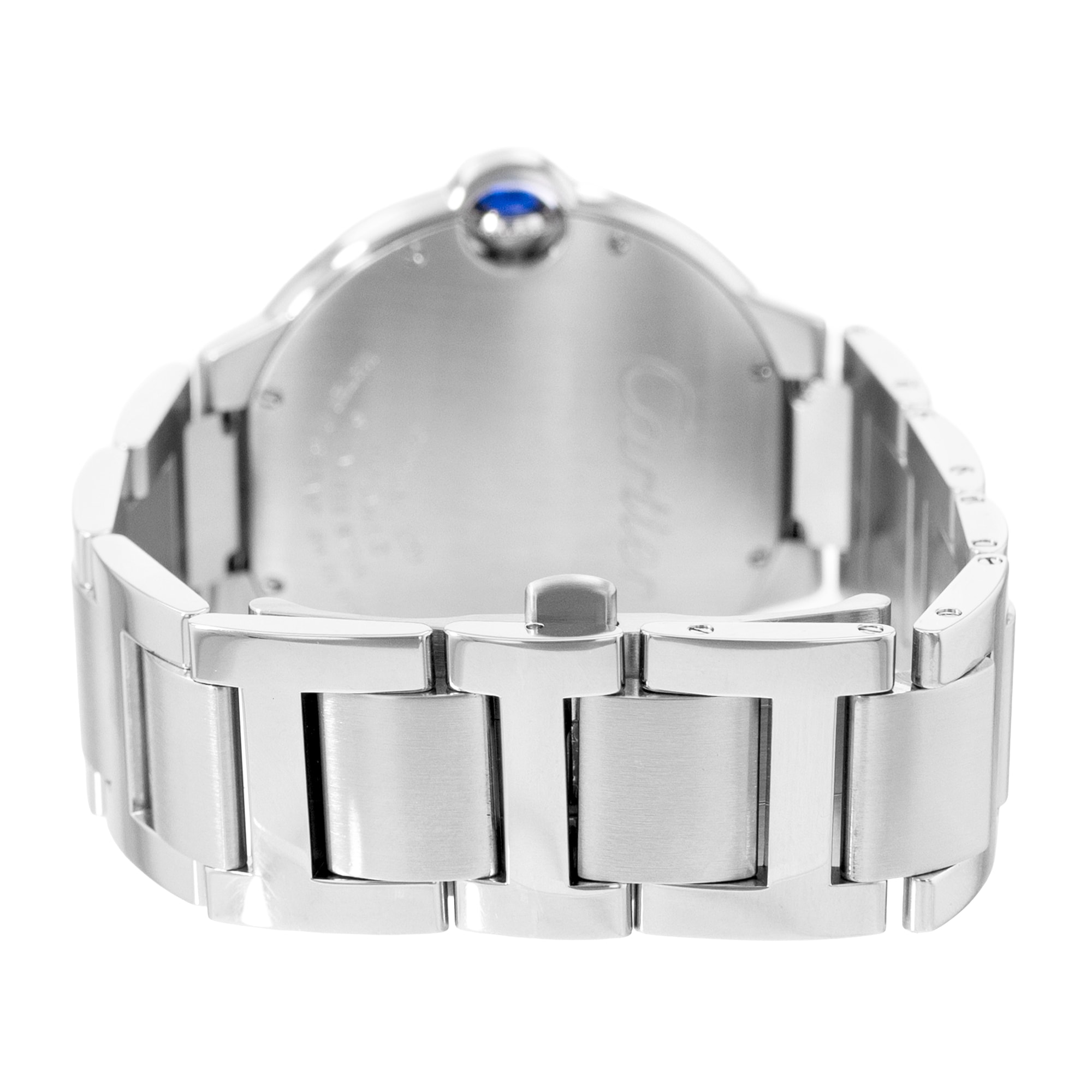 Cartier Ballon Blue 42mm W69012Z4 3001 Silver Roman Steel Automatic Mens Watch