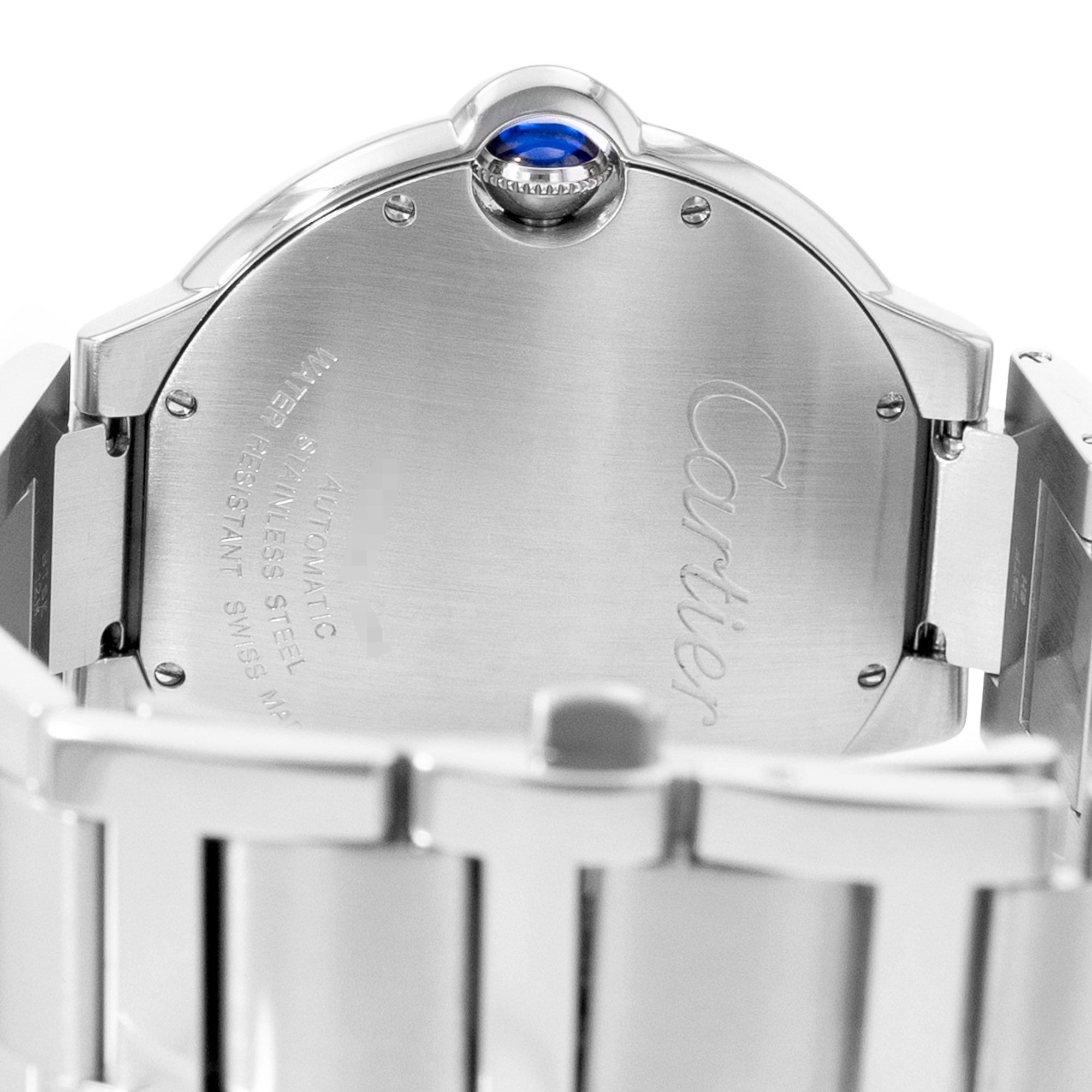 Cartier Ballon Blue 42mm W69012Z4 3001 Silver Roman Steel Automatic Mens Watch
