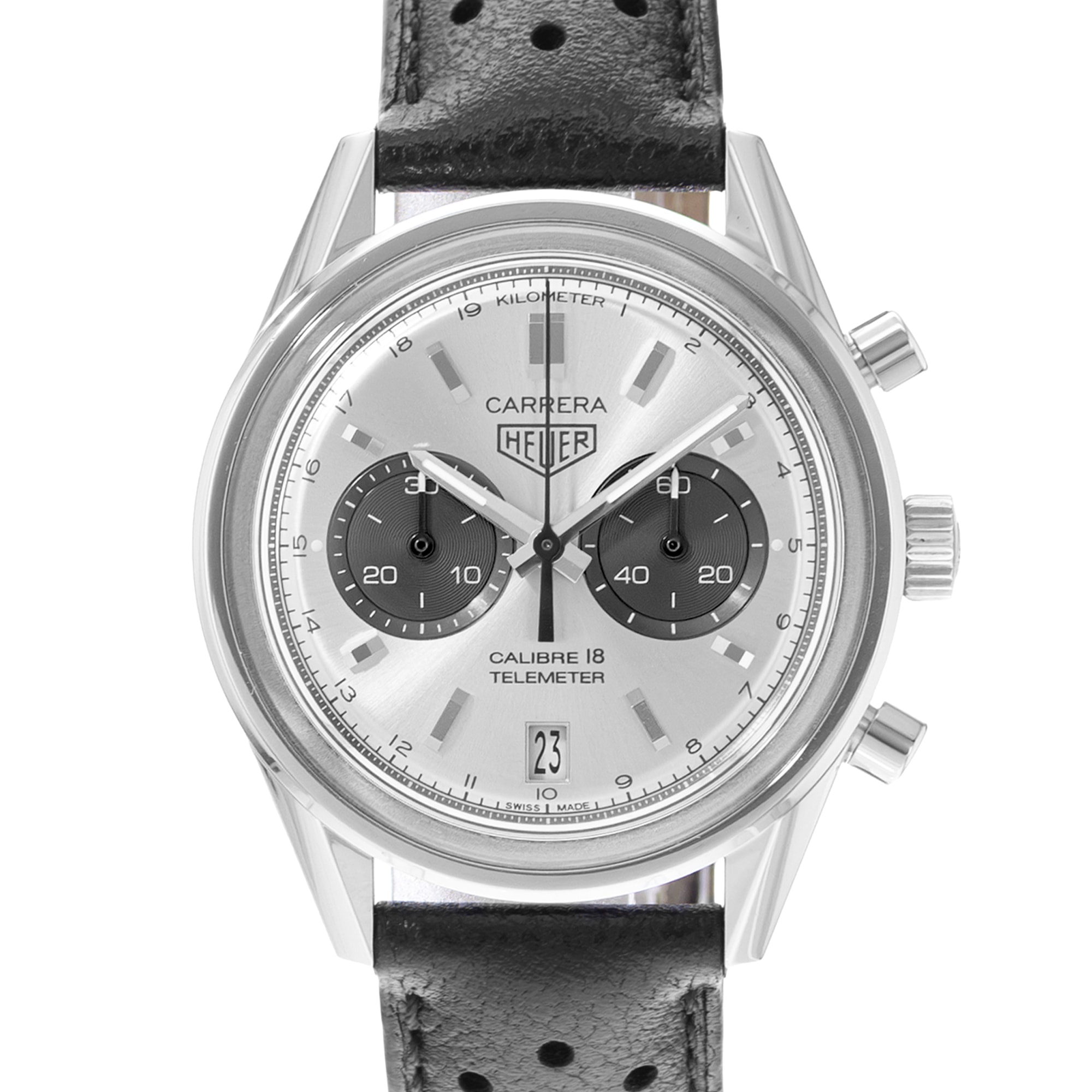 TAG Heuer Heuer Heritage CAR221A.FC6353 39mm Silver Dial Steel Mens Watch Box