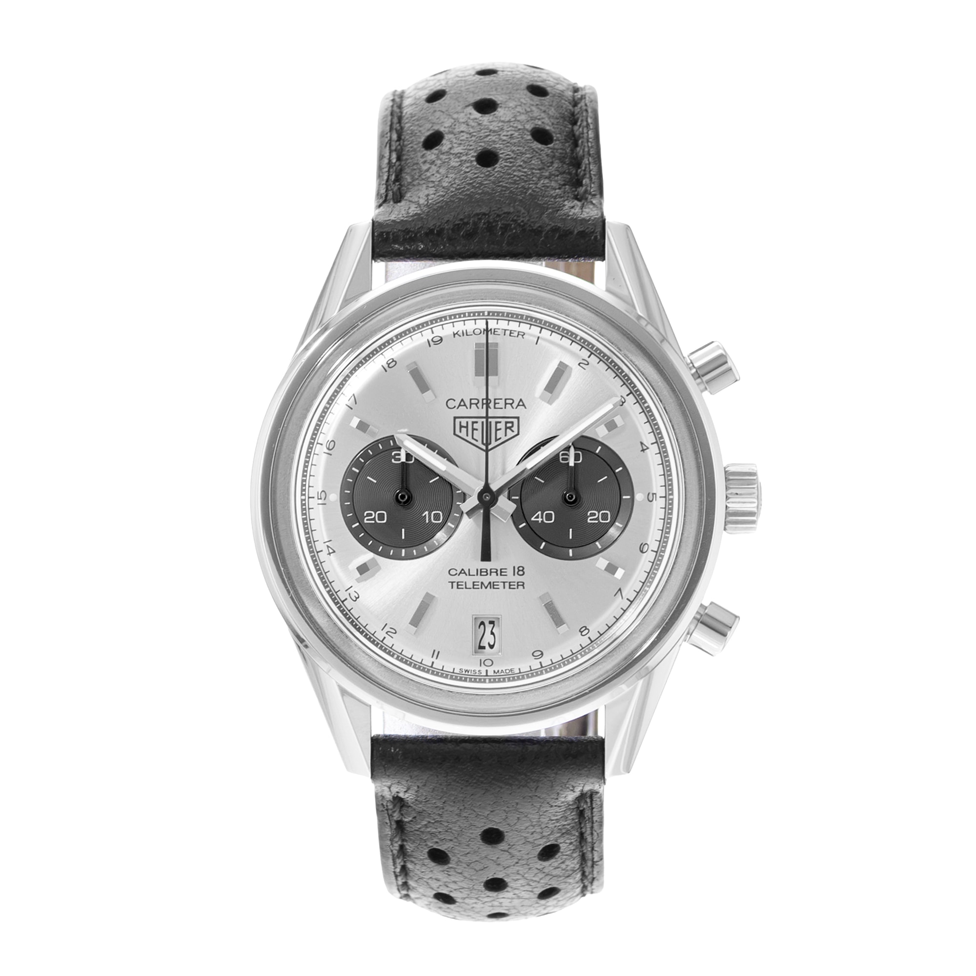 TAG Heuer Heuer Heritage CAR221A.FC6353 39mm Silver Dial Steel Mens Watch Box