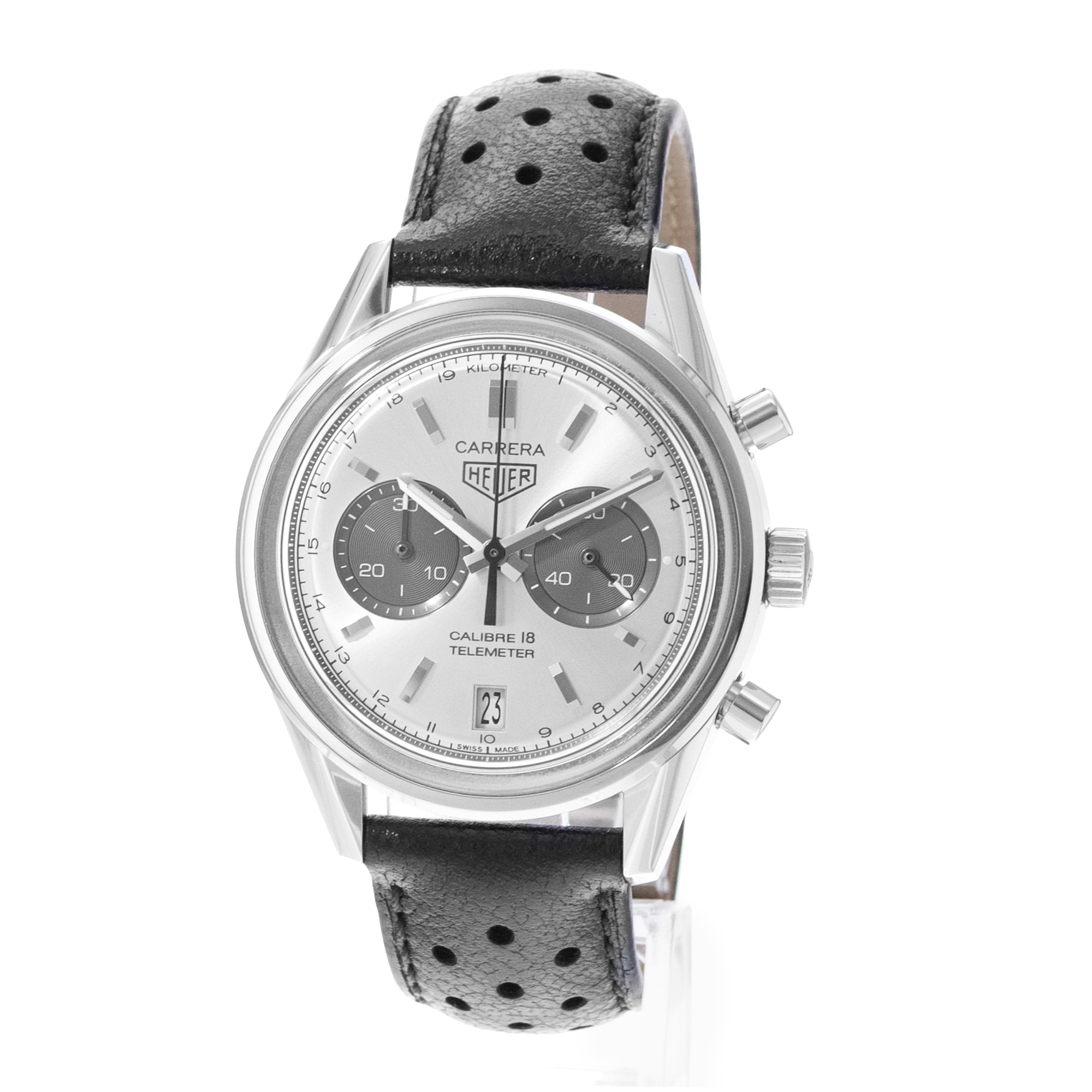TAG Heuer Heuer Heritage CAR221A.FC6353 39mm Silver Dial Steel Mens Watch Box