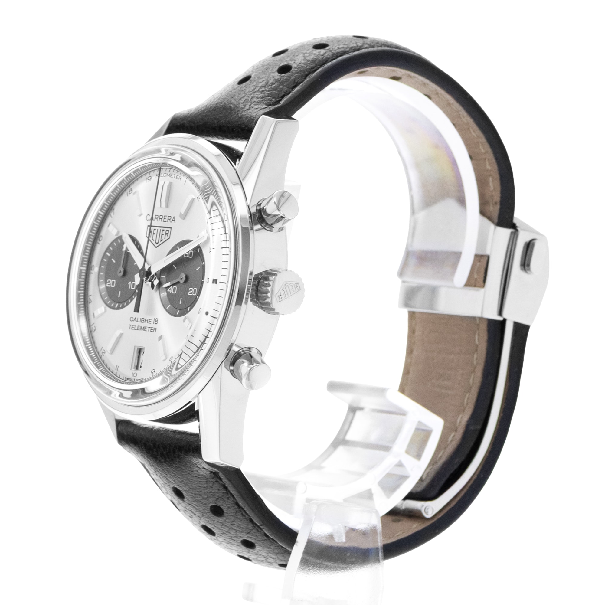 TAG Heuer Heuer Heritage CAR221A.FC6353 39mm Silver Dial Steel Mens Watch Box