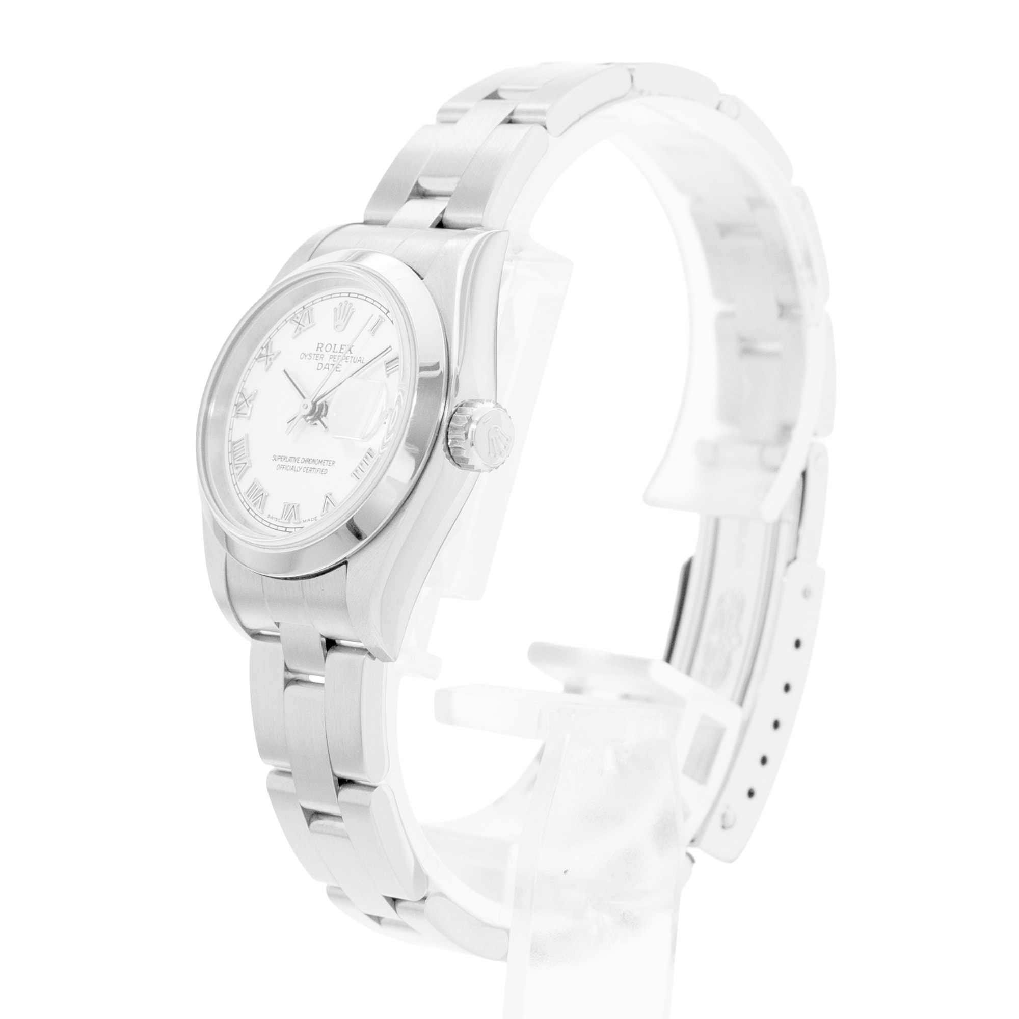 Rolex Oyster Perpetual 26 79160 White Roman Steel Automatic Ladies Watch Papers